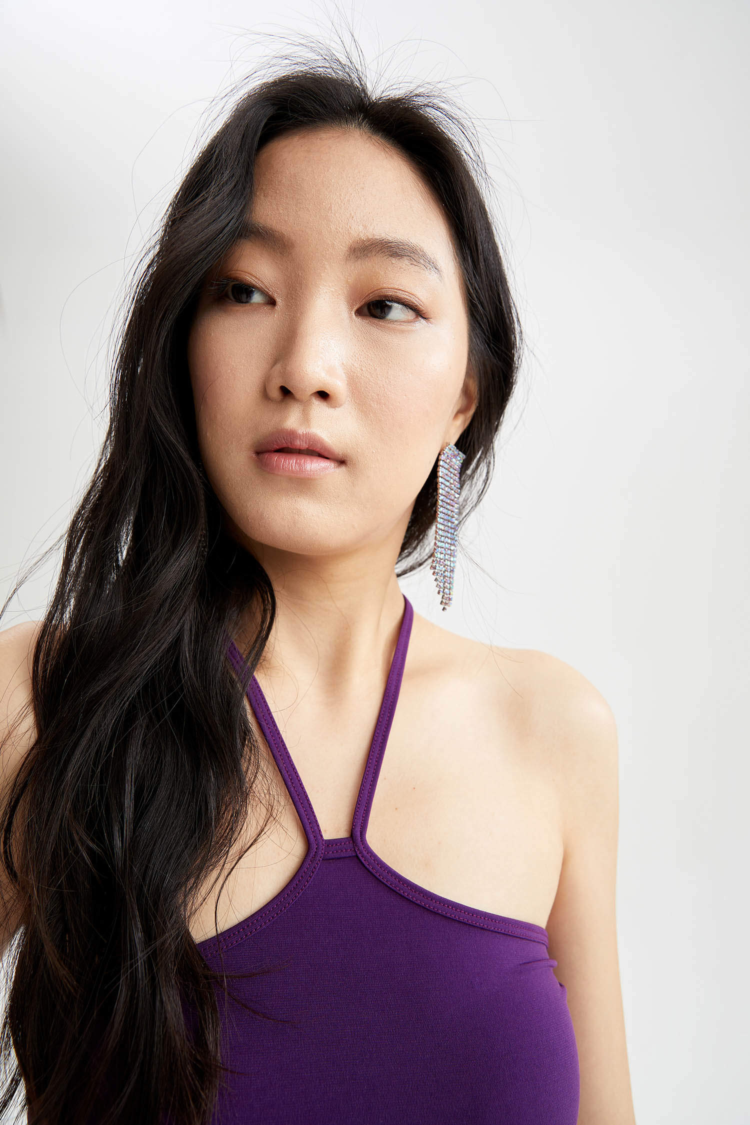 Purple Woman Slim Fit Halter Collar Undershirt 2450003 | DeFacto
