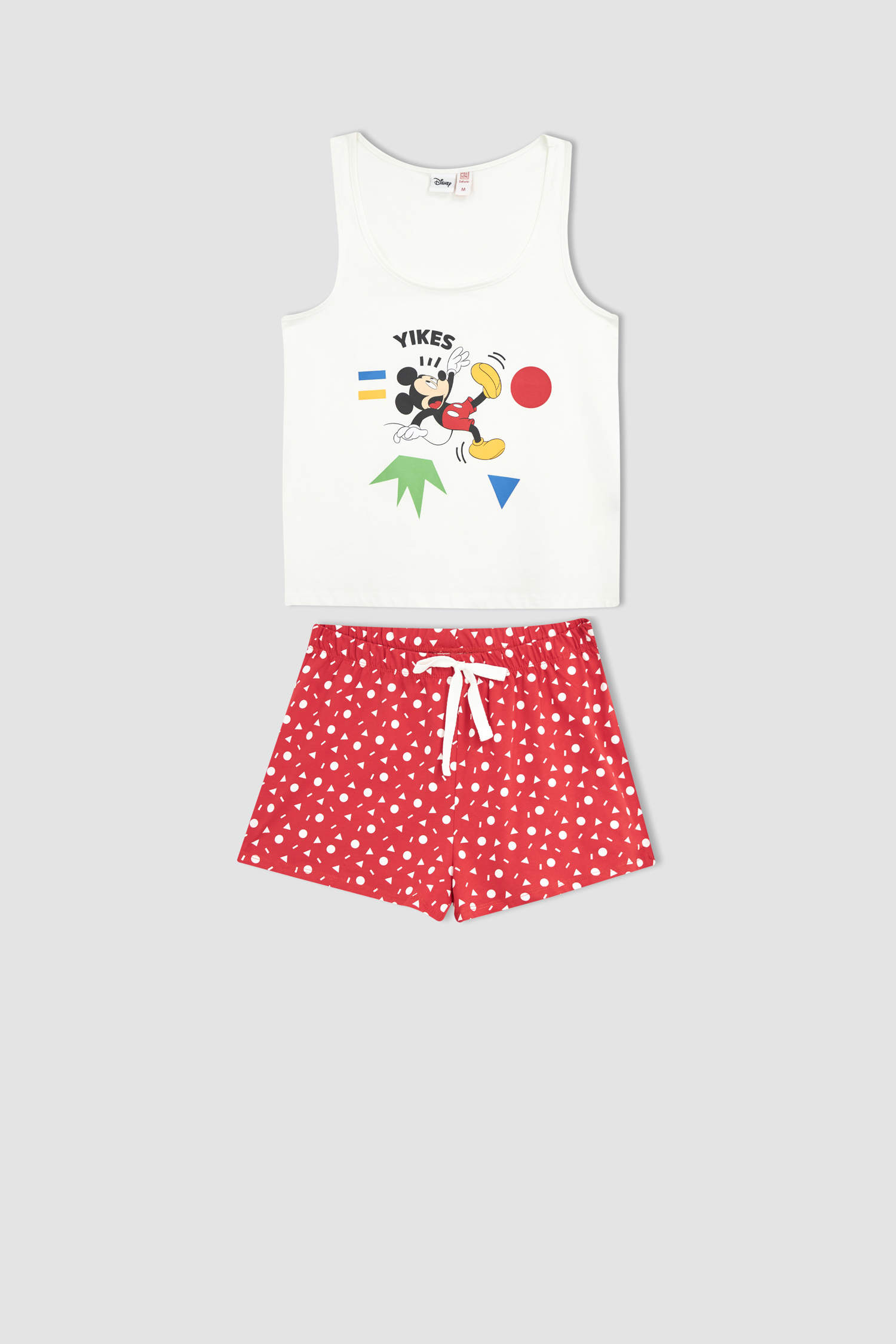 Defacto Fall in Love Regular Fit Disney Mickey & Minnie Atlet Şort Pijama Takım. 4