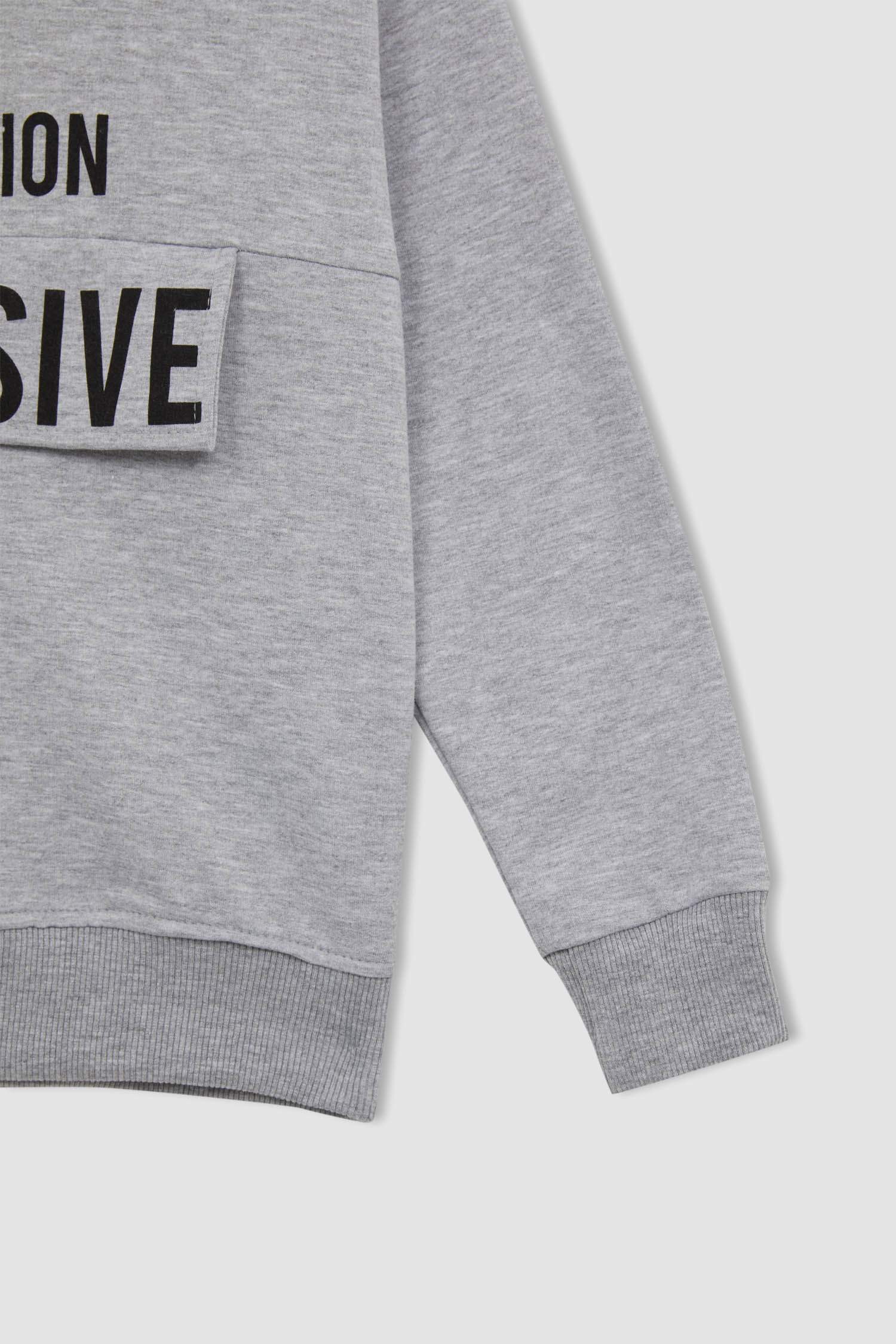 Світшот кольору сірий меланж