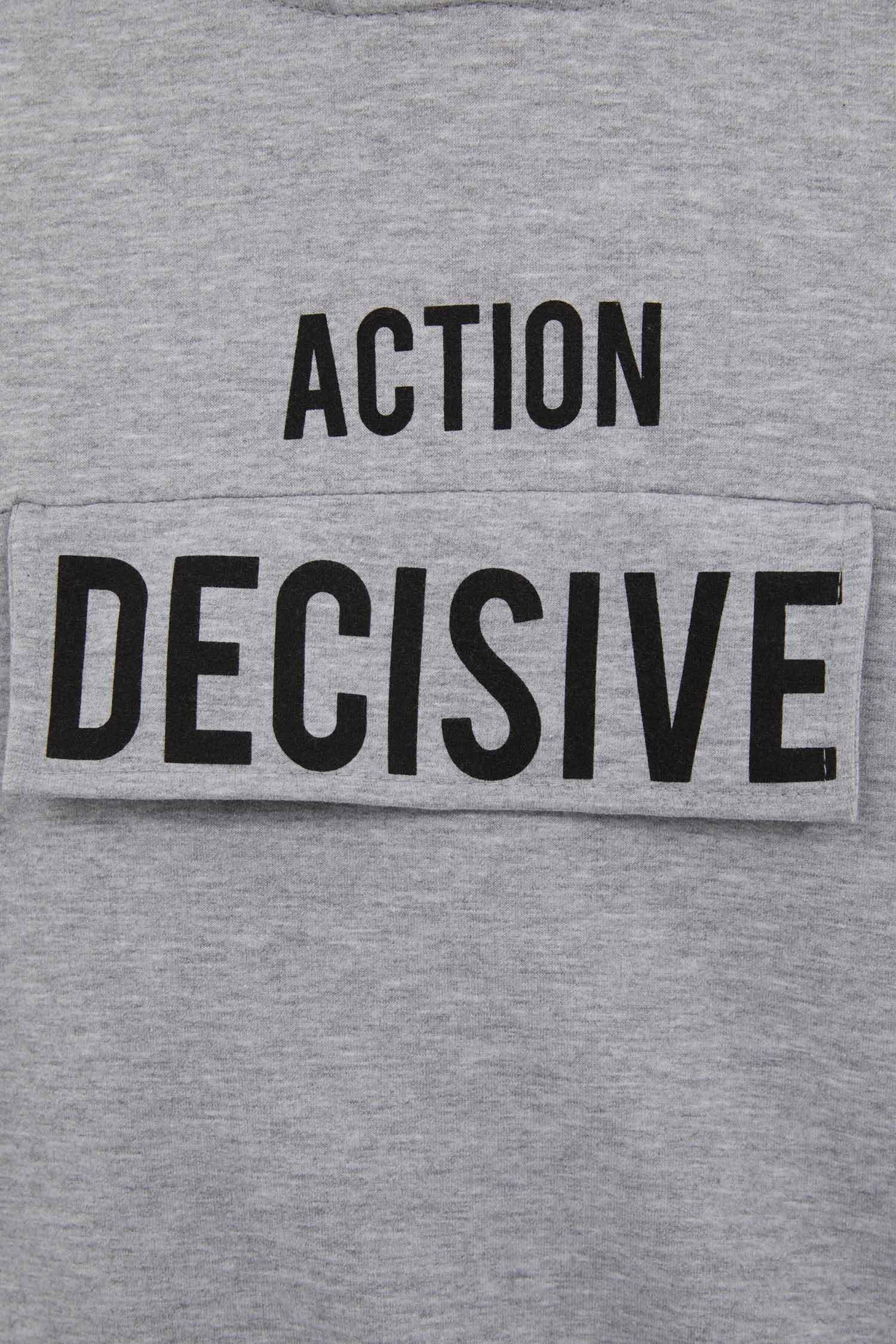 Світшот кольору сірий меланж