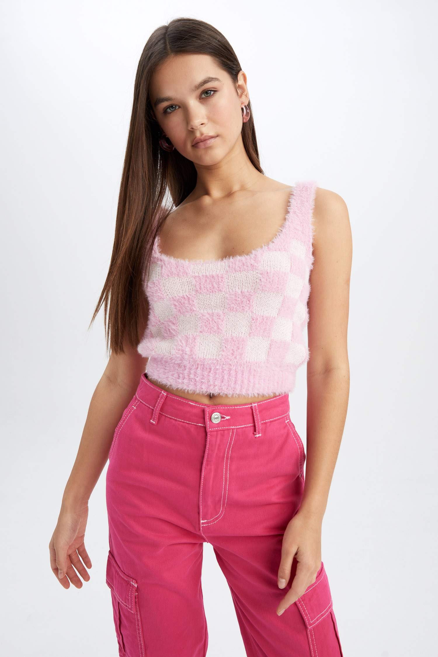 Coool Slim Fit Kare Yaka Dama Desenli Pelüş Atlet