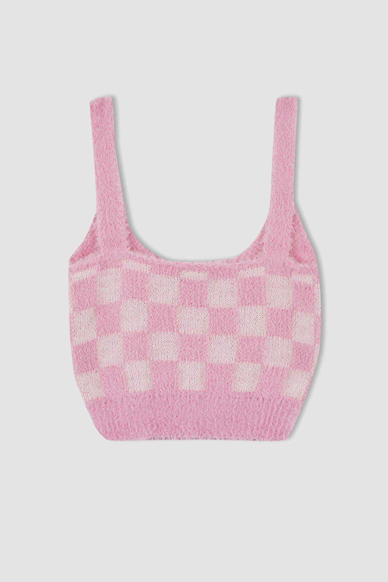 Coool Slim Fit Kare Yaka Dama Desenli Pelüş Atlet