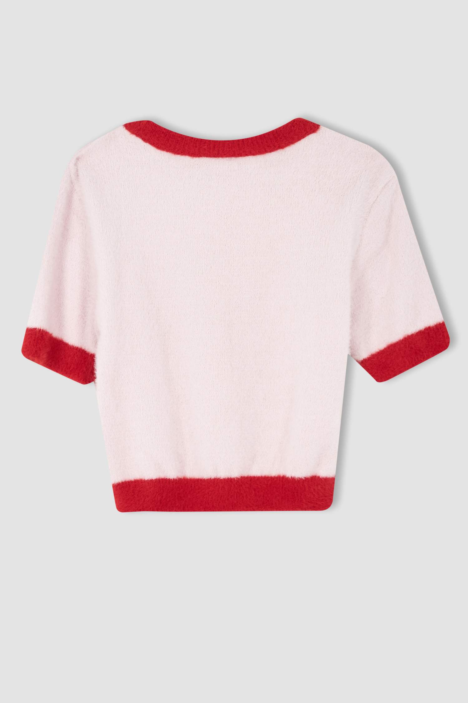 Slim Fit Crew Neck Heart Printed Pullover