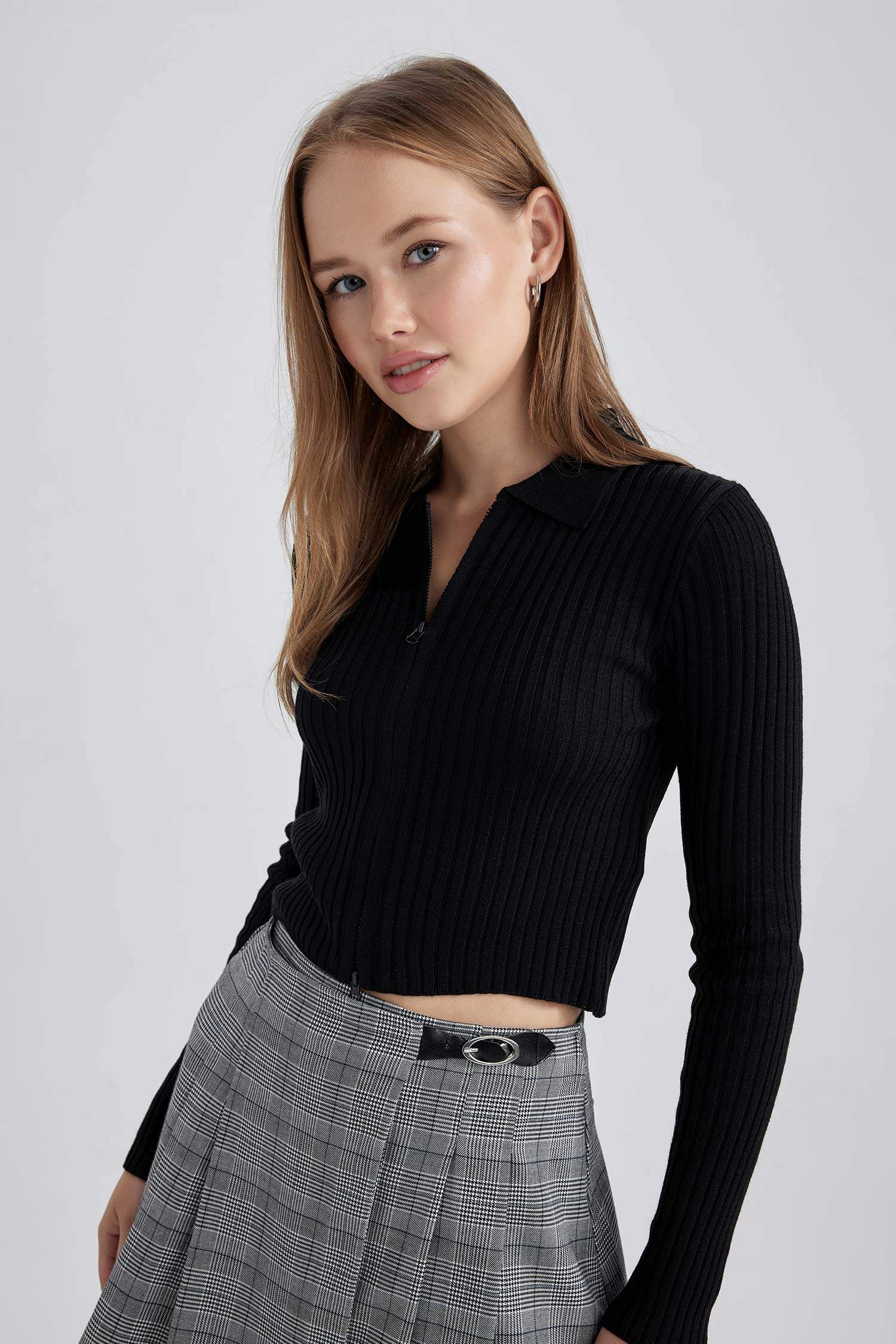 Regular Fit Polo Collar Knitwear Cardigan