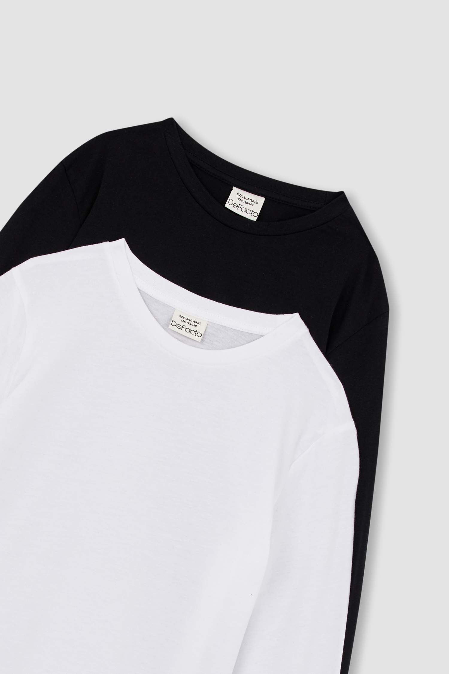 Boys Combed Cotton Regular Fit Crew Neck 2 Piece Long Sleeved T-Shirt