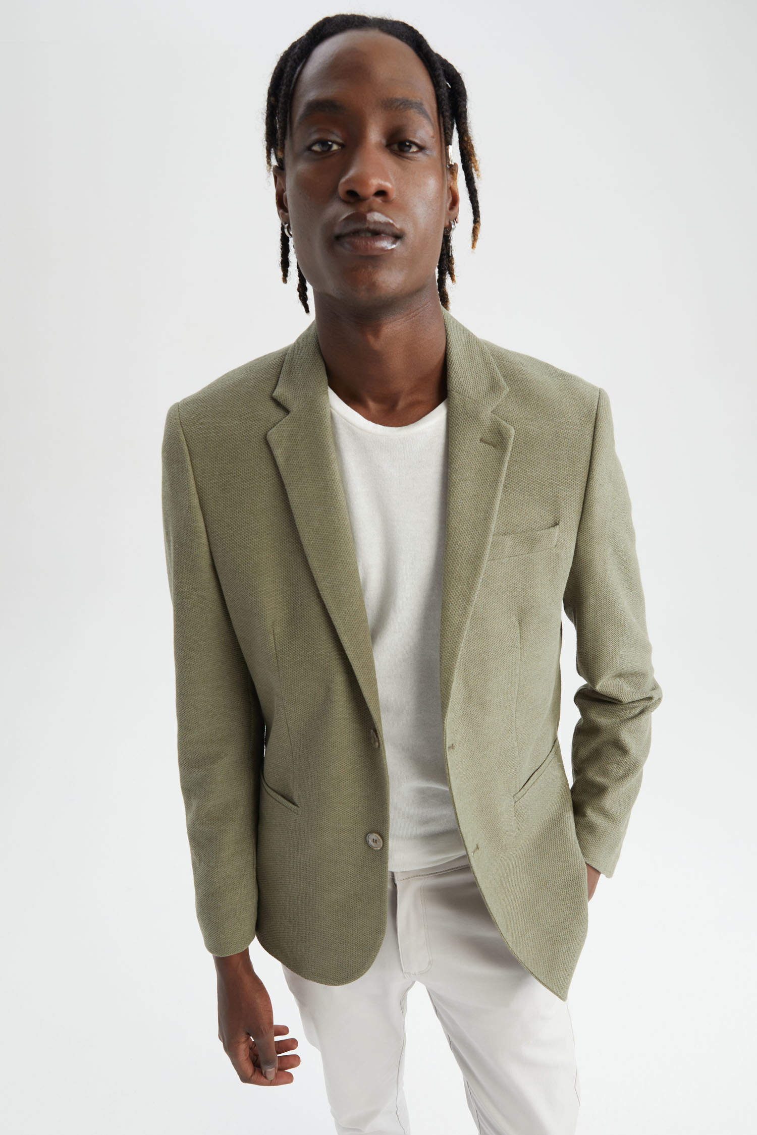 Green Man Slim Fit Lined Blazer Jacket 2464525 | DeFacto