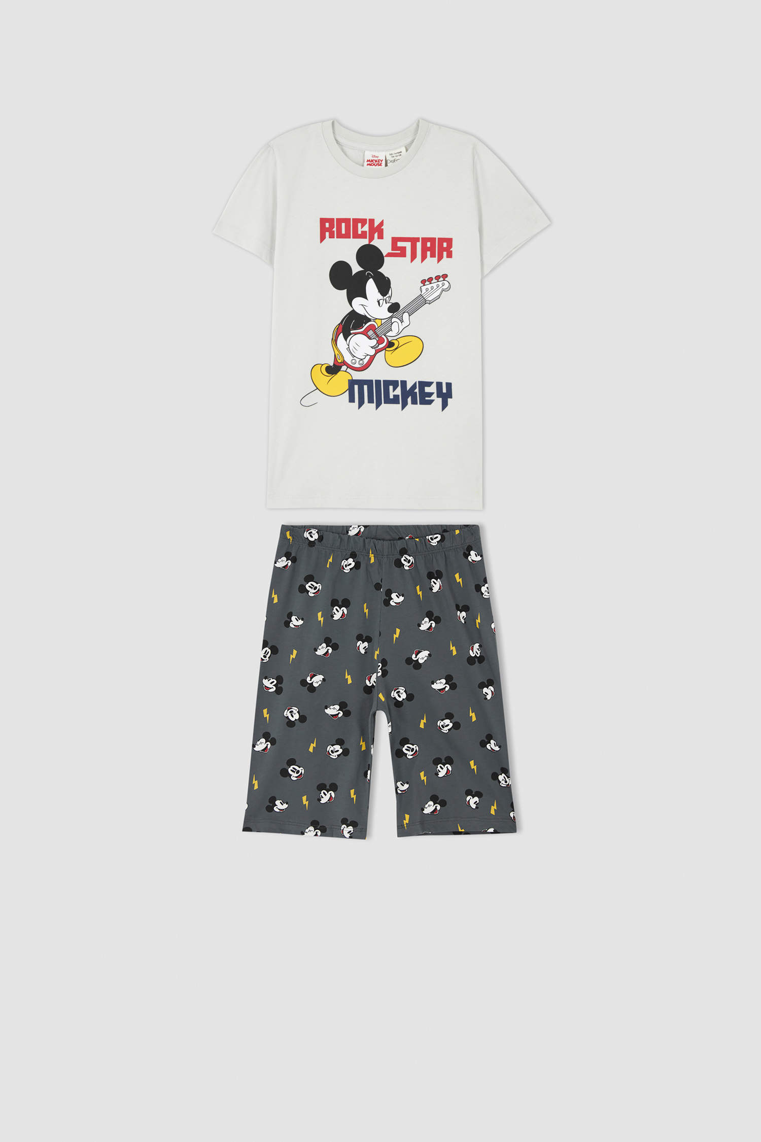 Defacto Erkek Çocuk Disney Mickey & Minnie Kısa Kollu Şort Pijama Taıkım. 1