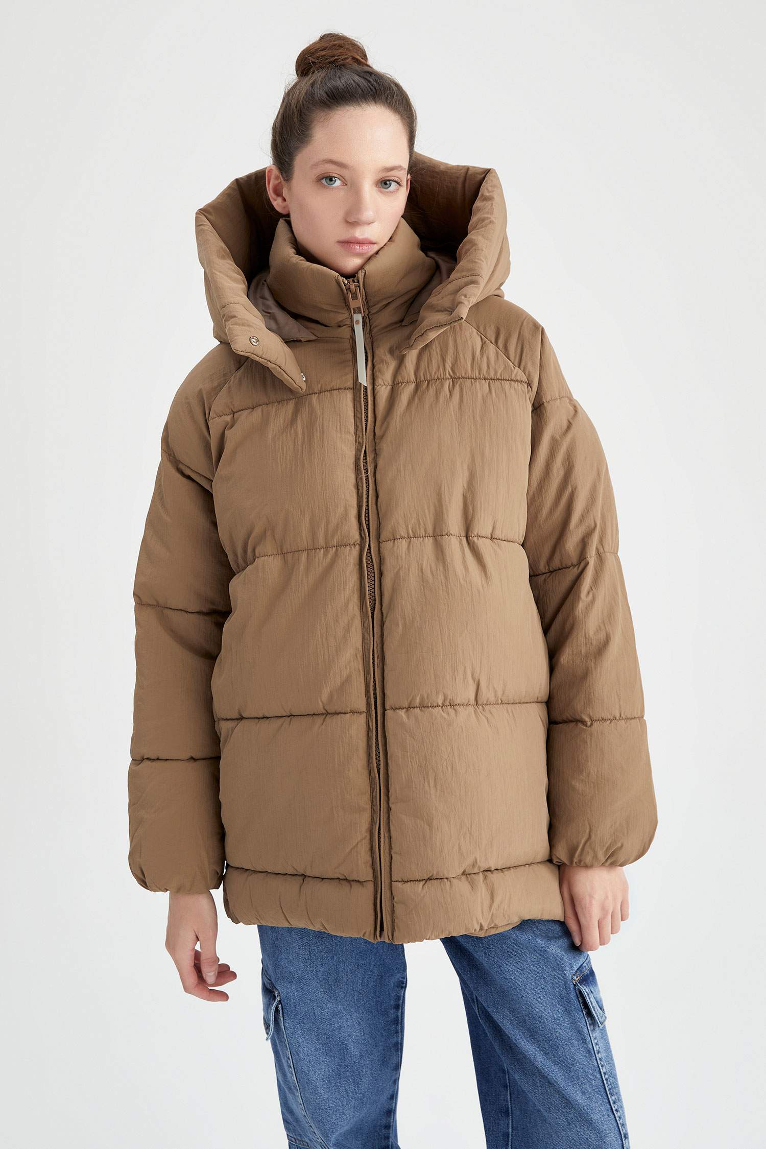 Winter Oversized Puffer Big Puffer Jacket Women's Brown WOMAN