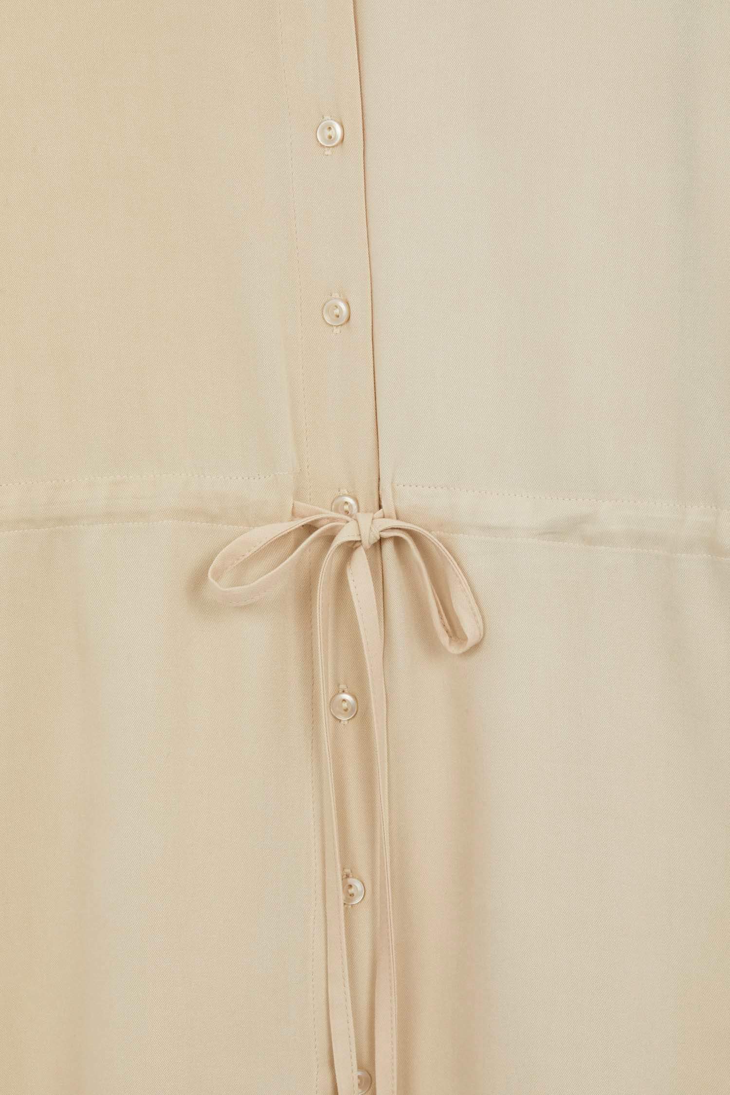 Рубашка-туника с длинными рукавами и завязками на талии