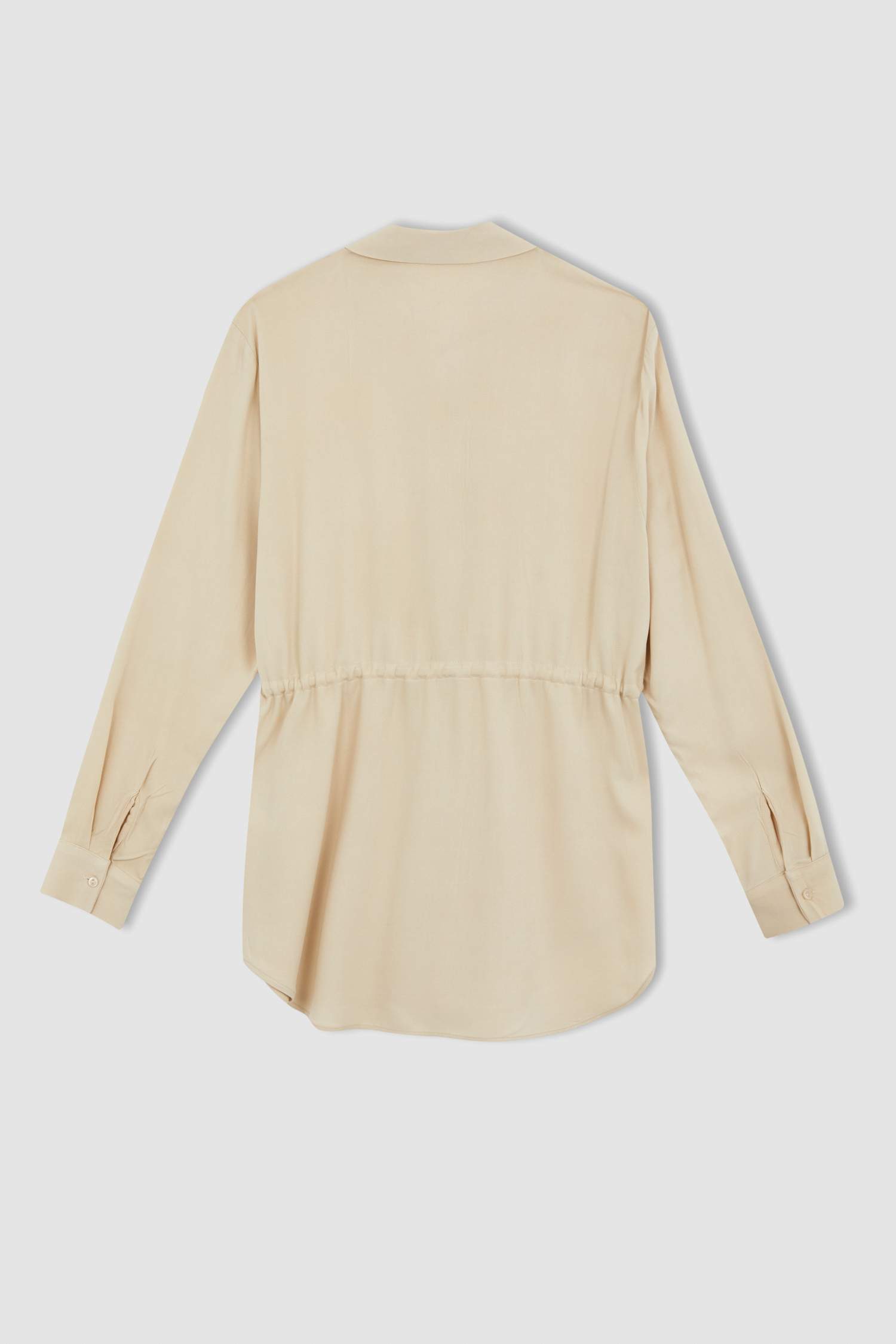 Рубашка-туника с длинными рукавами и завязками на талии