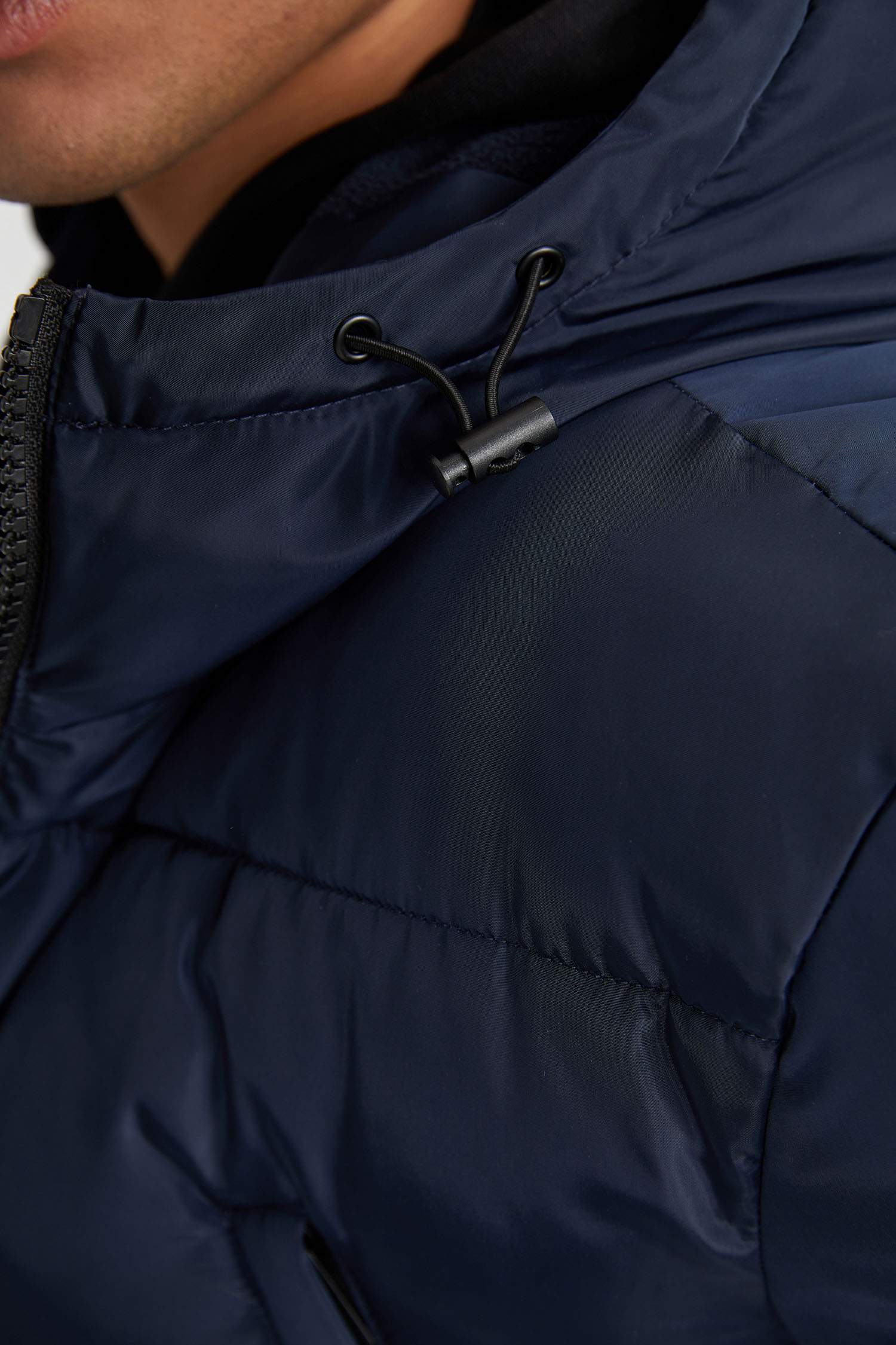 DeFactoFit Fleece Lined Long Puffer Jacket