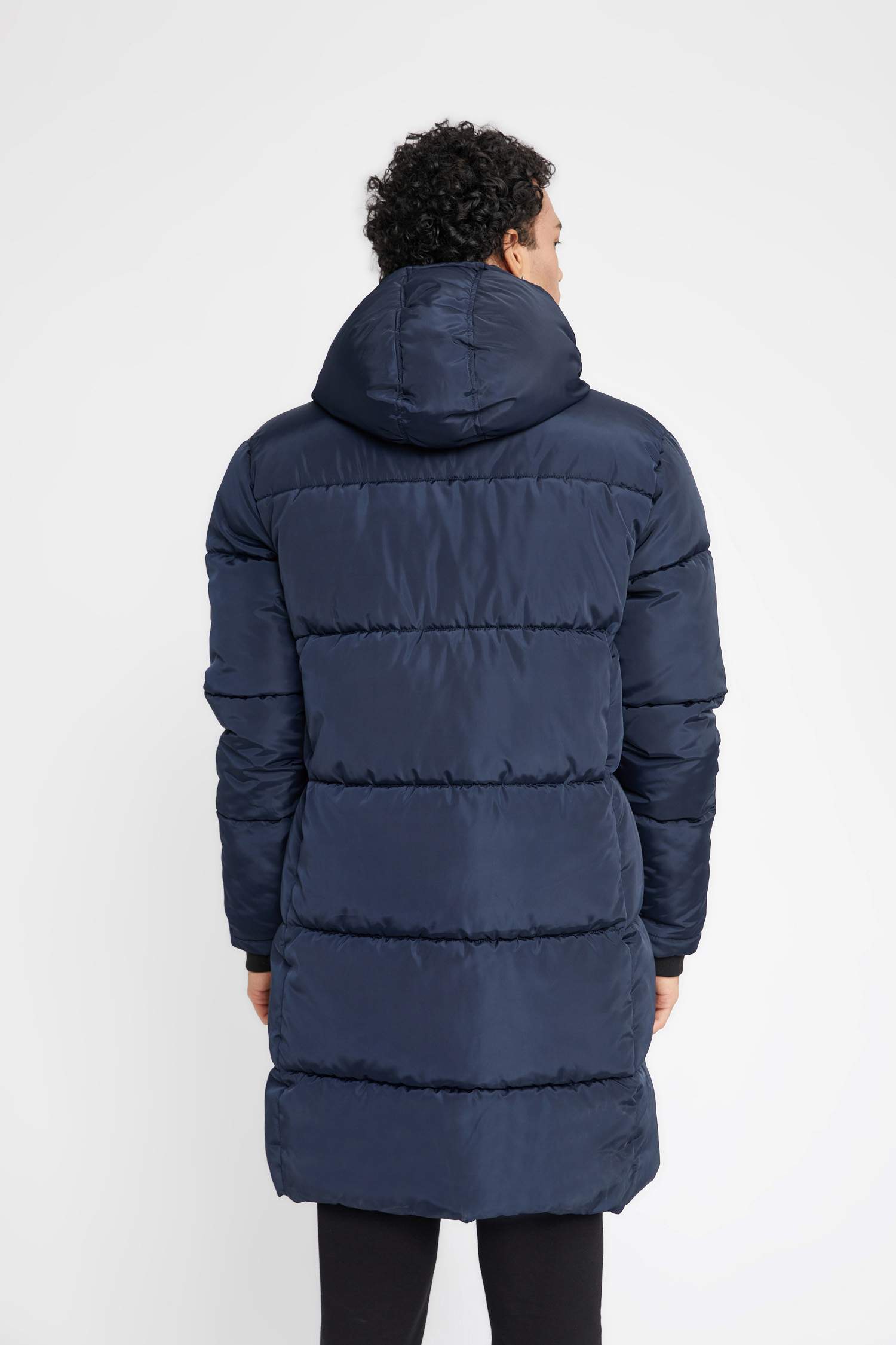 DeFactoFit Fleece Lined Long Puffer Jacket
