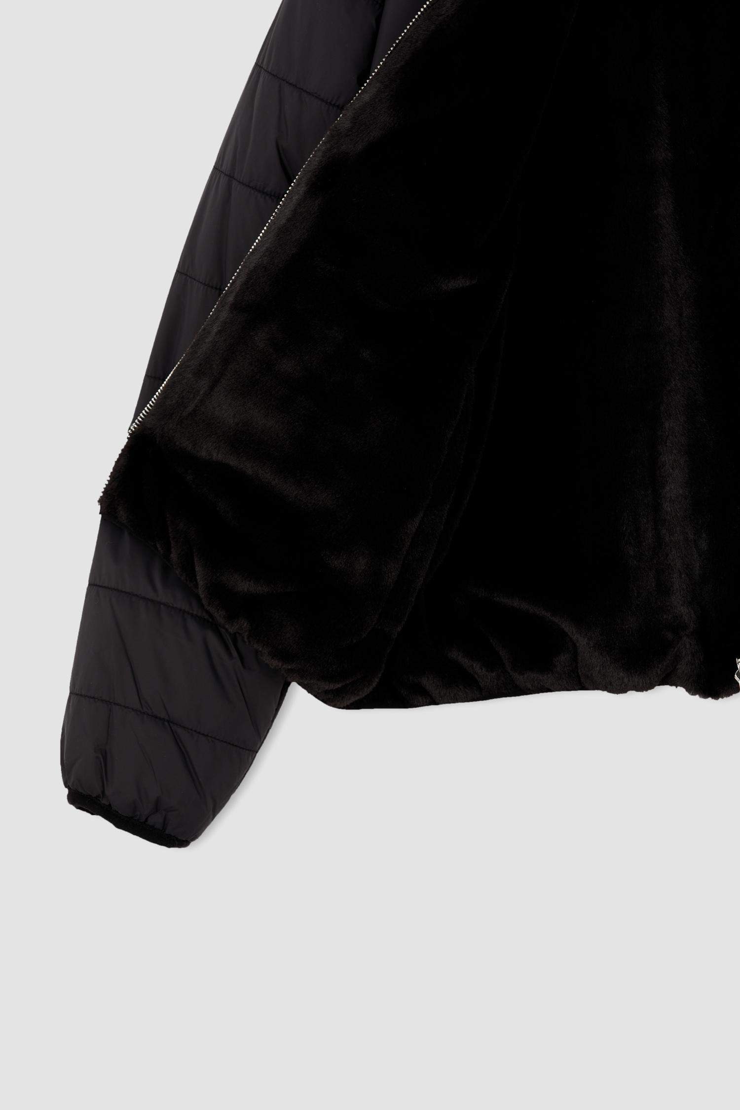 Polar Astarlı Kapüşonlu Çift Taraflı Giyilebilen Suni Kürklü Mont