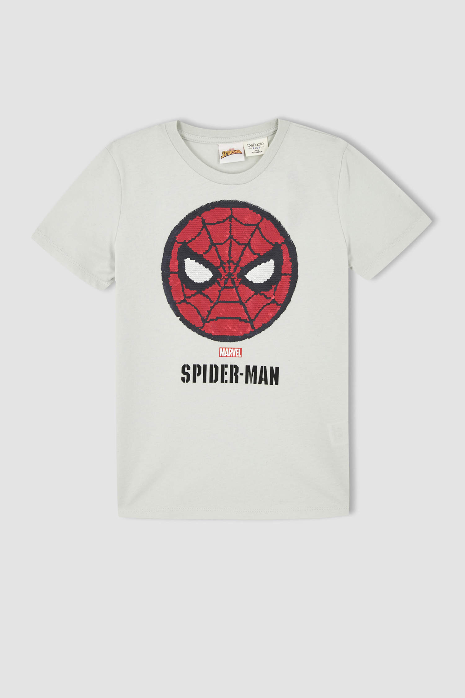 Defacto Erkek Çocuk Marvel Spiderman Regular Fit Bisiklet Yaka Payetli Kısa Kollu Tişört. 3