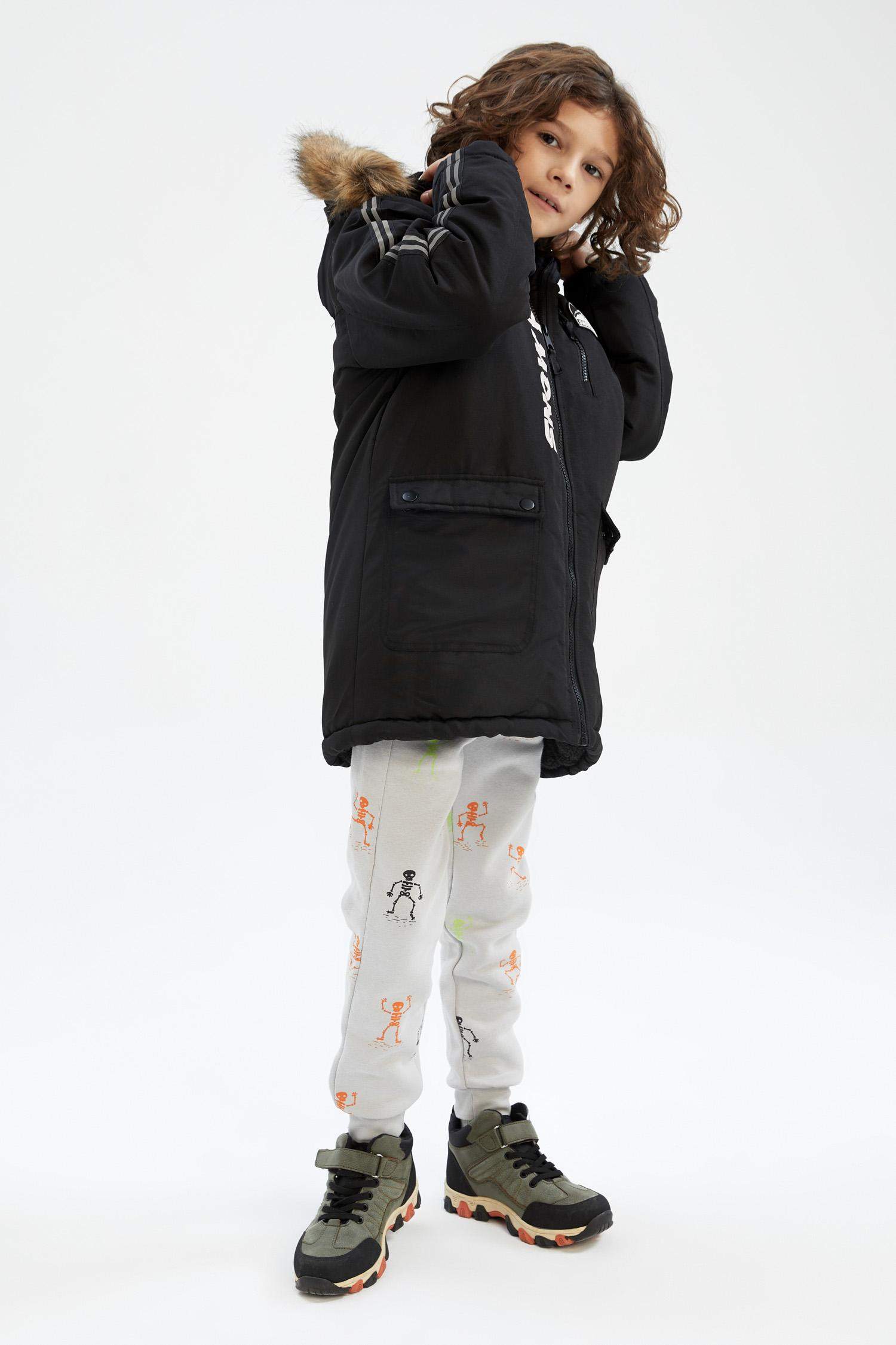 Kapüşonlu Pelüş Astar Parka Erkek Çocuk