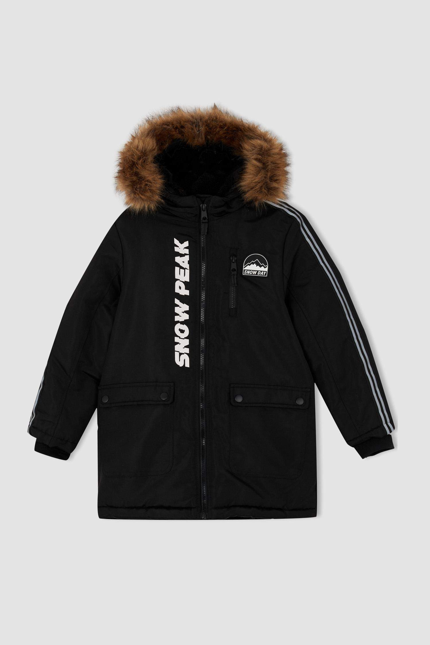 Kapüşonlu Pelüş Astar Parka Erkek Çocuk