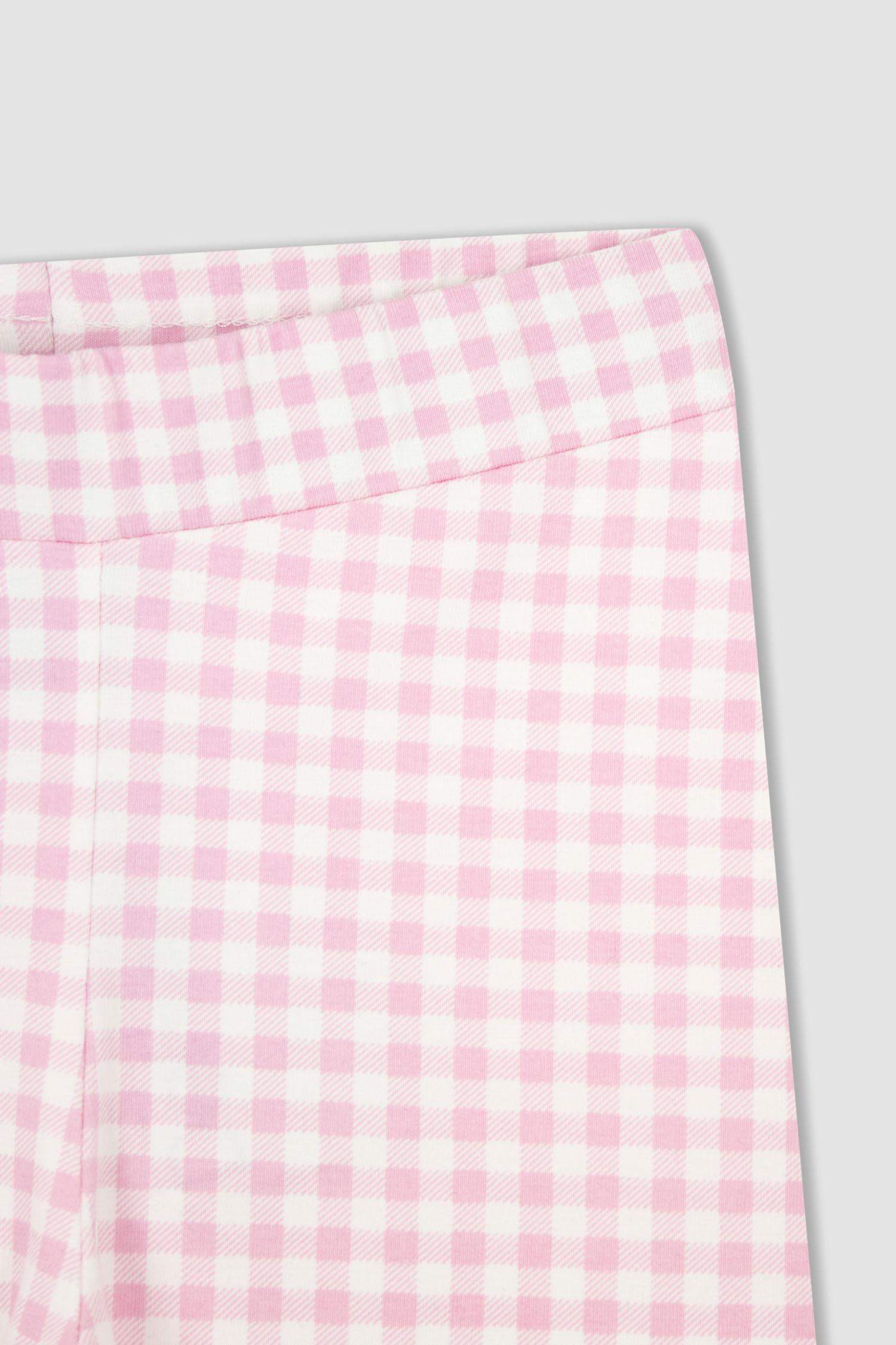 Girl Check Print Biker Leggings