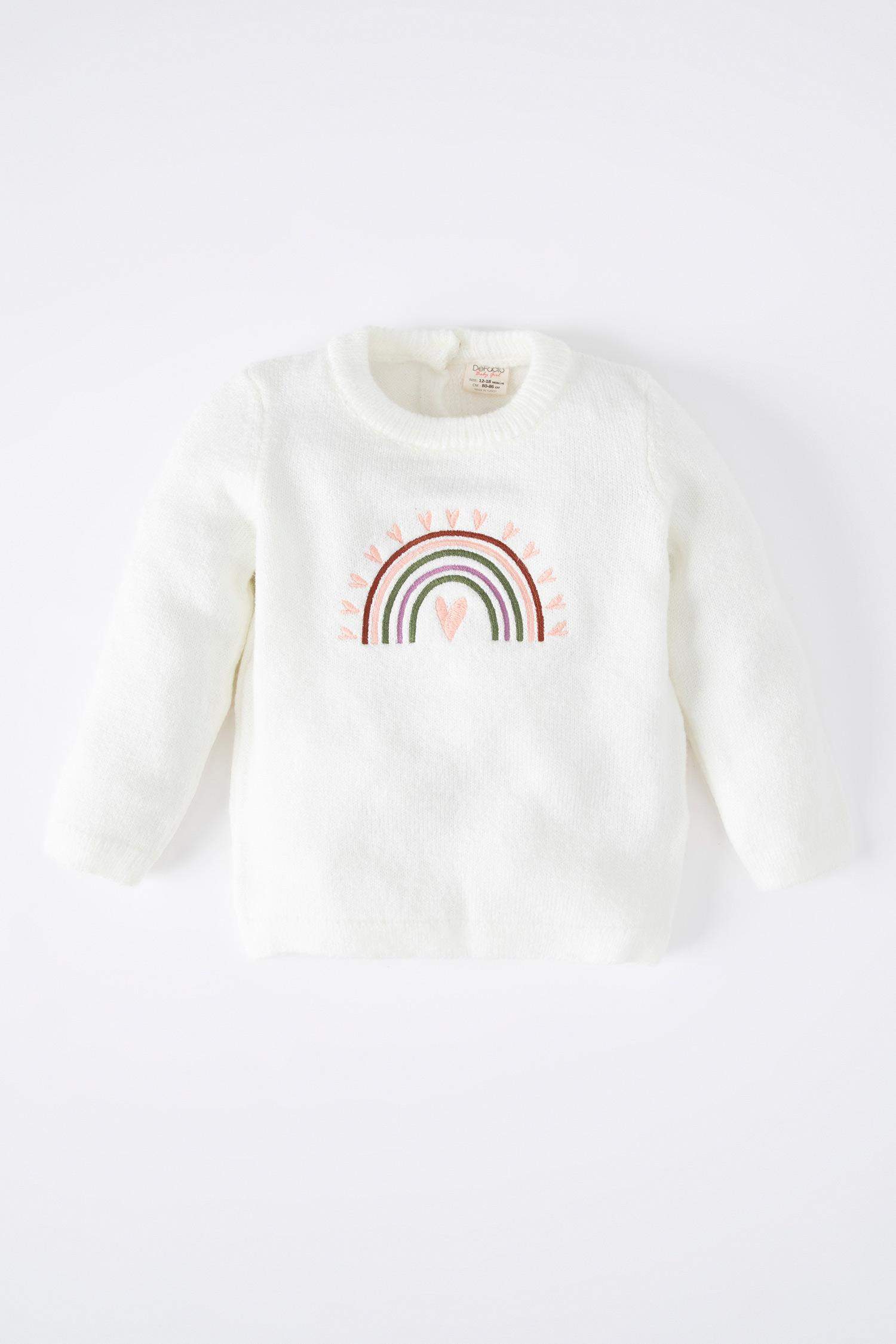 Pull Arc-en-ciel Col Ras Du Cou BéBé Fille