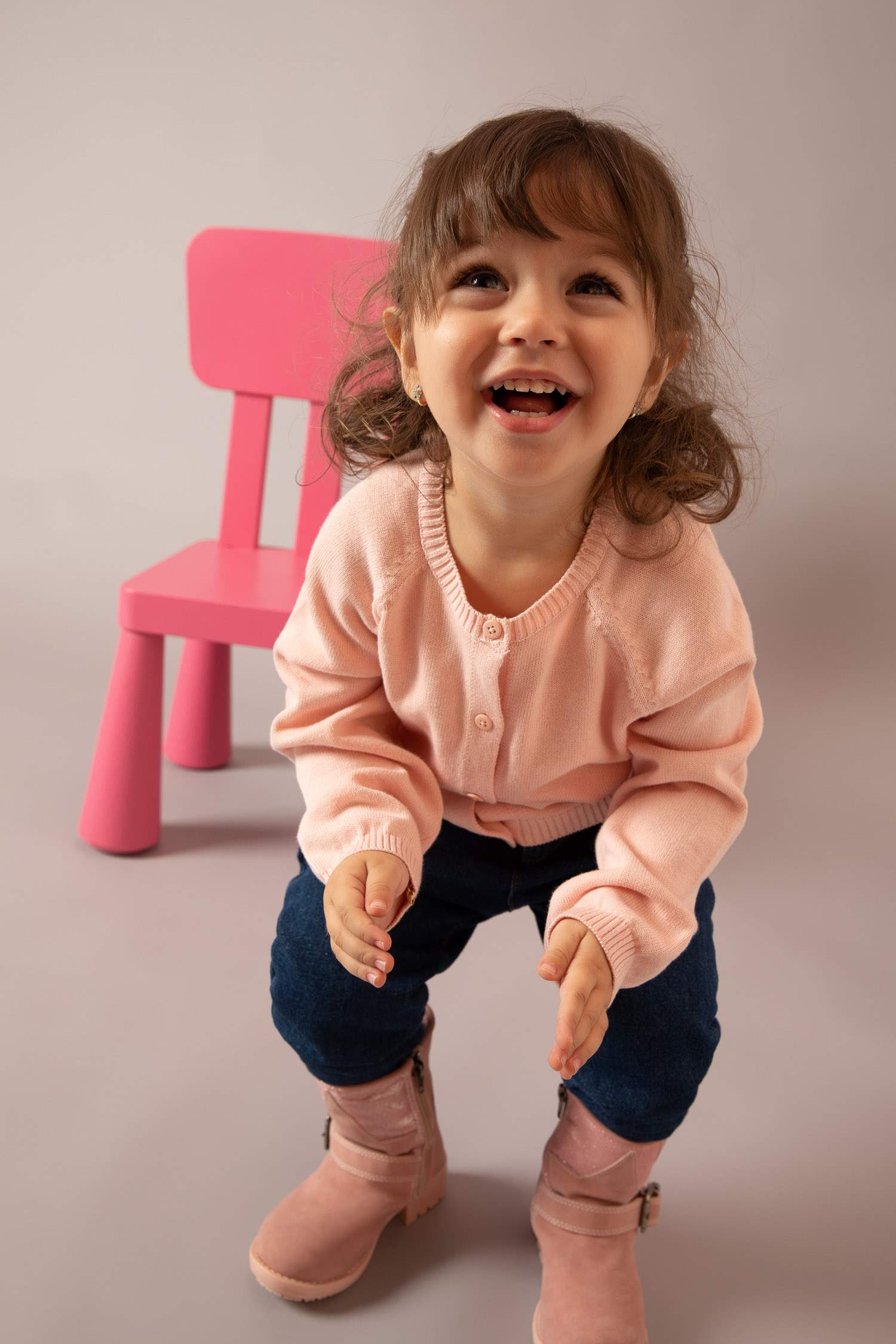 Pink BABY GIRL Baby Girl Crew Neck Cotton Cardigan 2500020 DeFacto