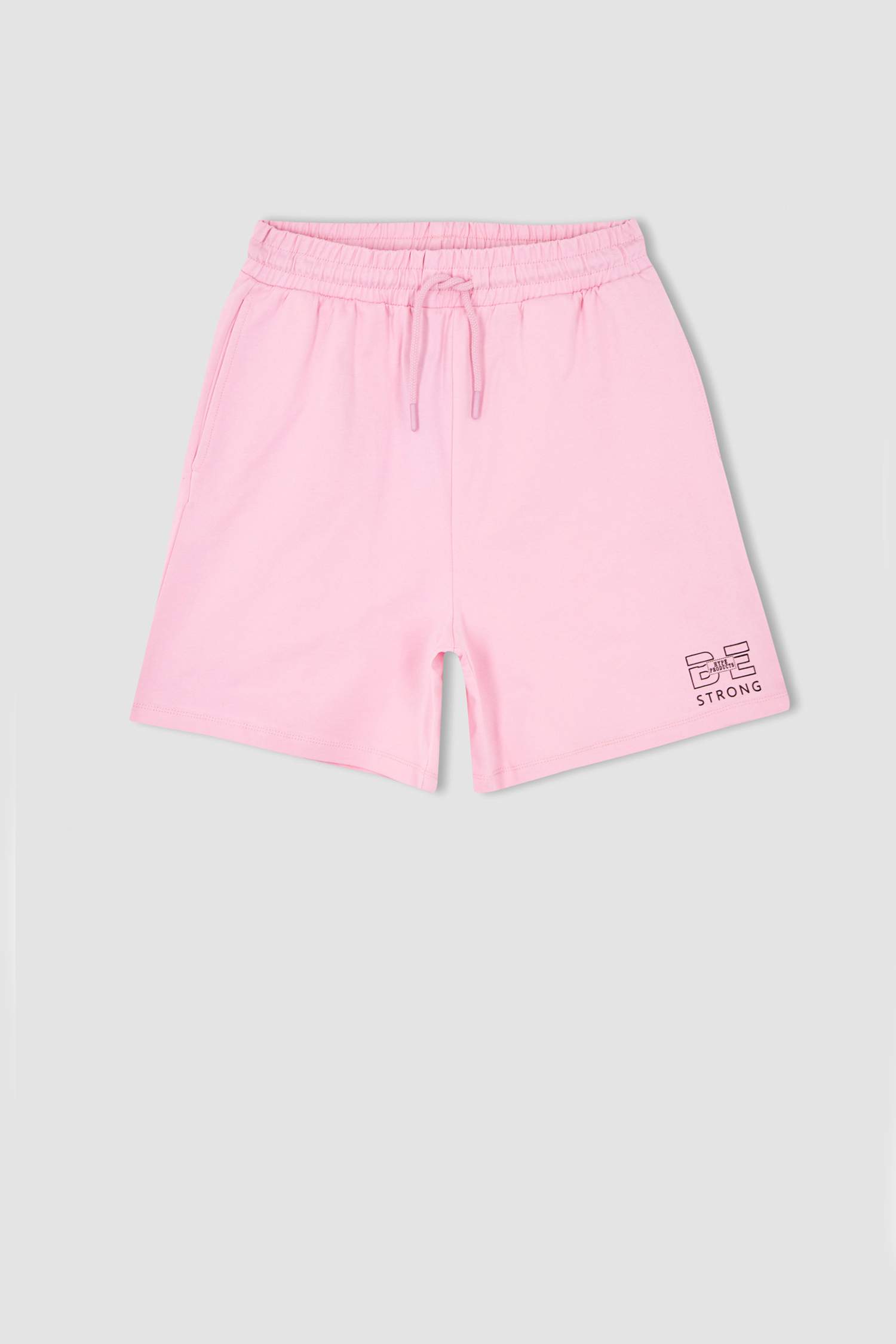 Regular Fit High Waisted Minimal Slogan Print Short