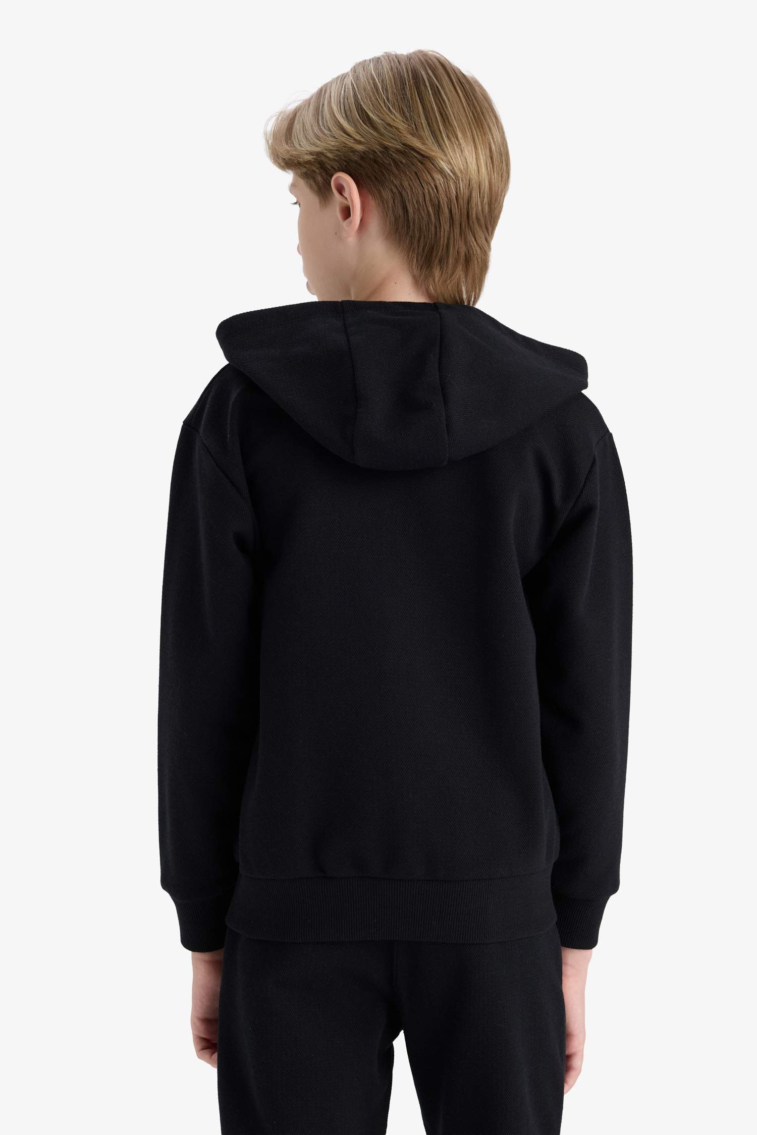 Boy Hooded School Zippered Sweatshirt