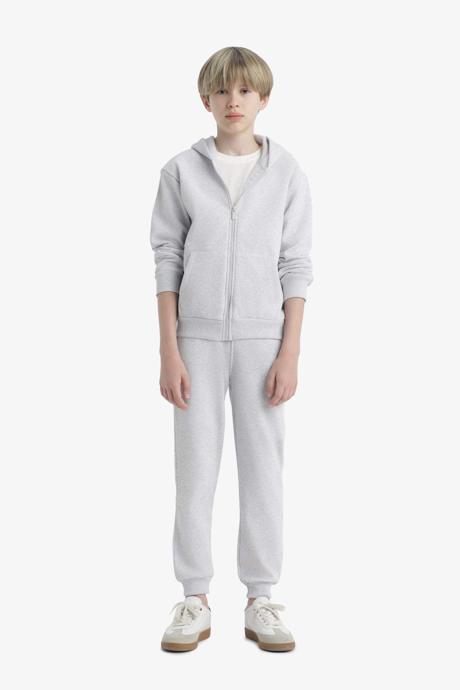 Boy Hooded School Zippered Sweatshirt