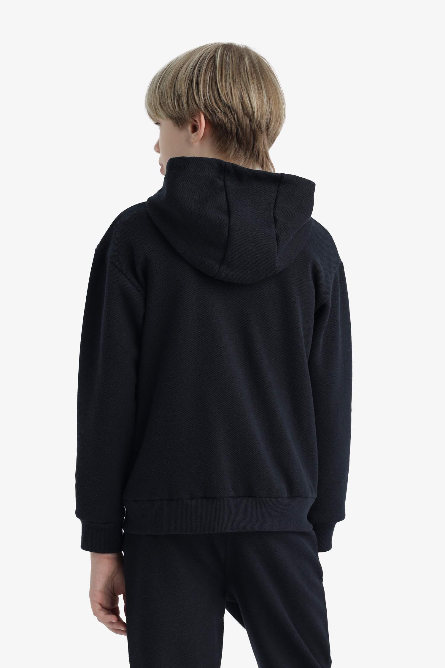 Boy Hooded School Zippered Sweatshirt
