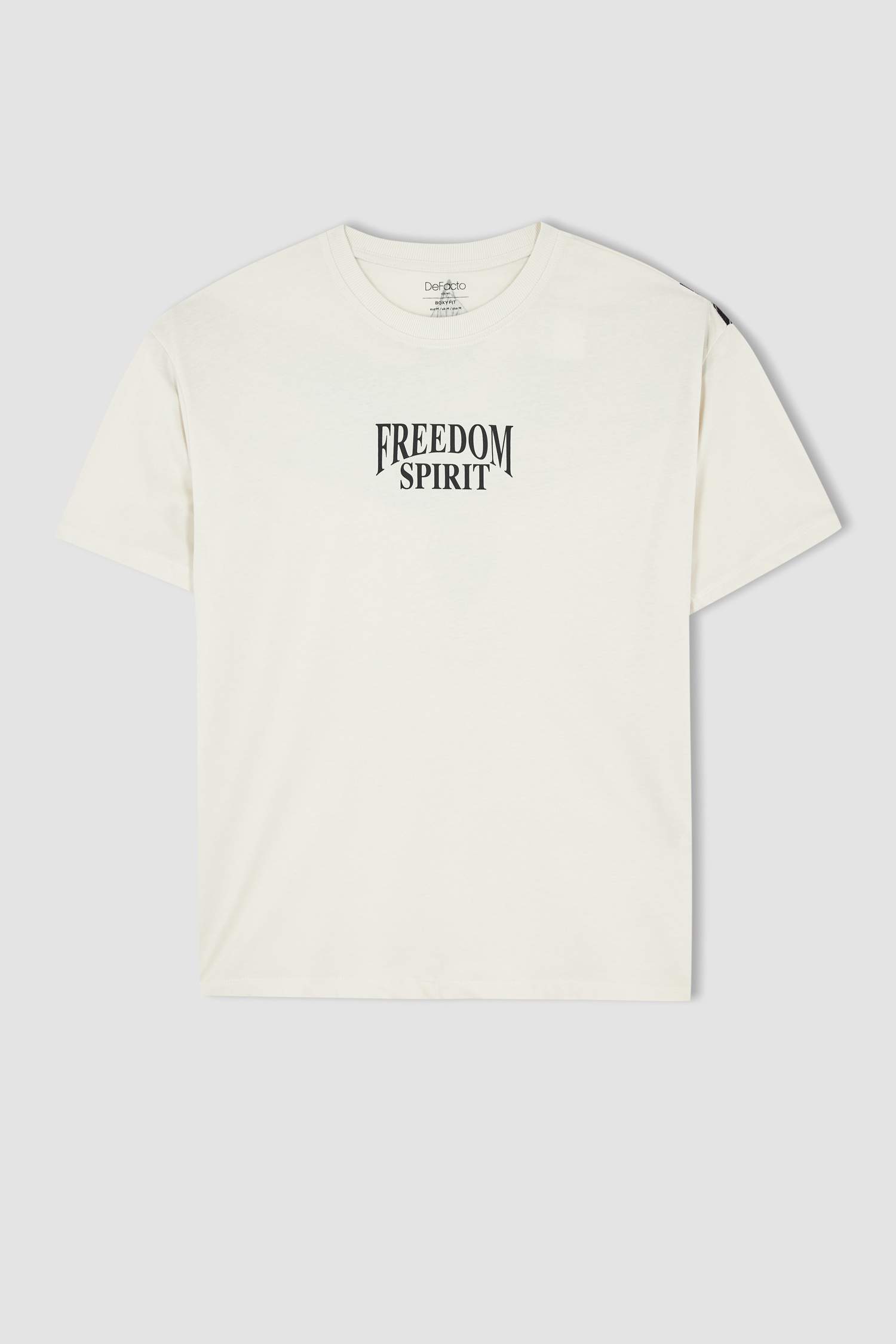 T-shirt en coton peigné coupe boxy ras du cou