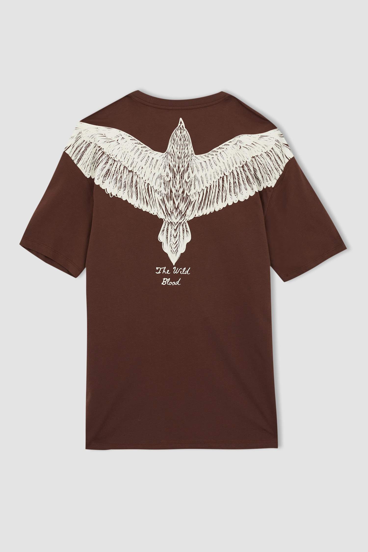 Brown MAN Boxy Fit Short Sleeve Back Eagle Print T-Shirt 2486147