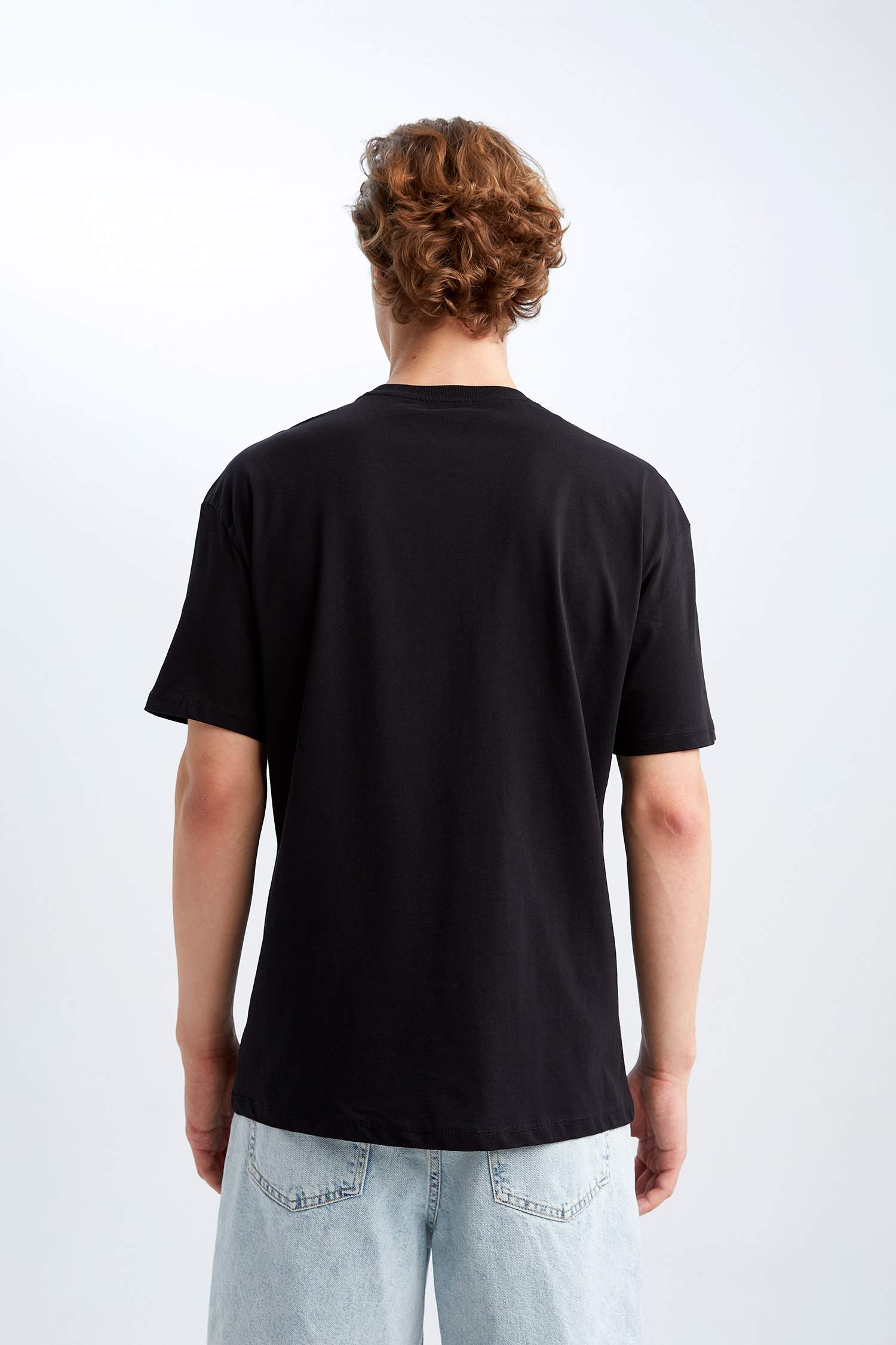 Coool Boxy Fit Crew Neck Printed Cotton Combed Cotton T-Shirt