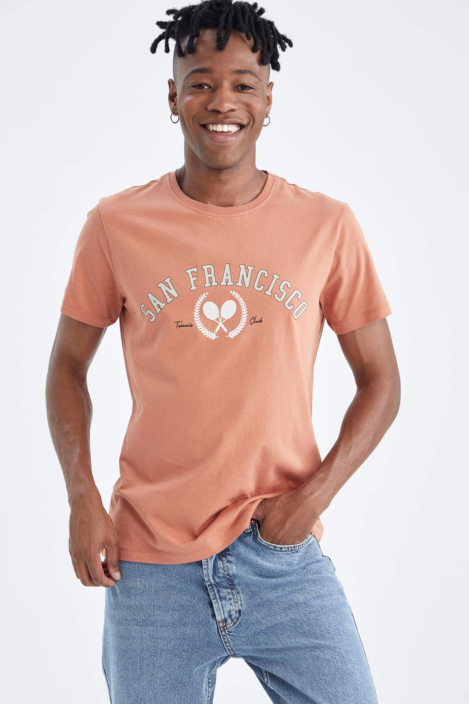 Slim Fit Short Sleeve San Francisco Print T-Shirt