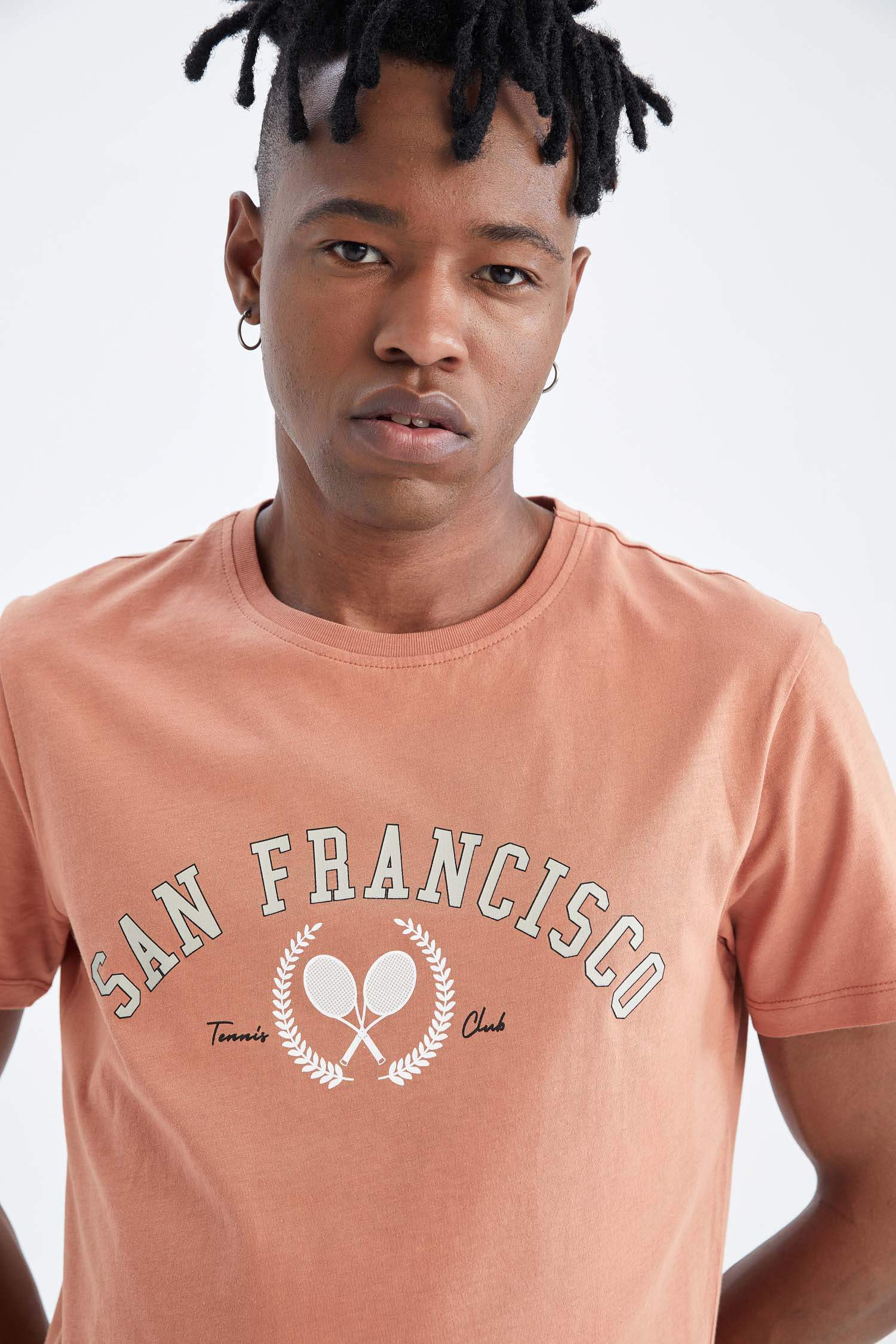 Slim Fit Short Sleeve San Francisco Print T-Shirt