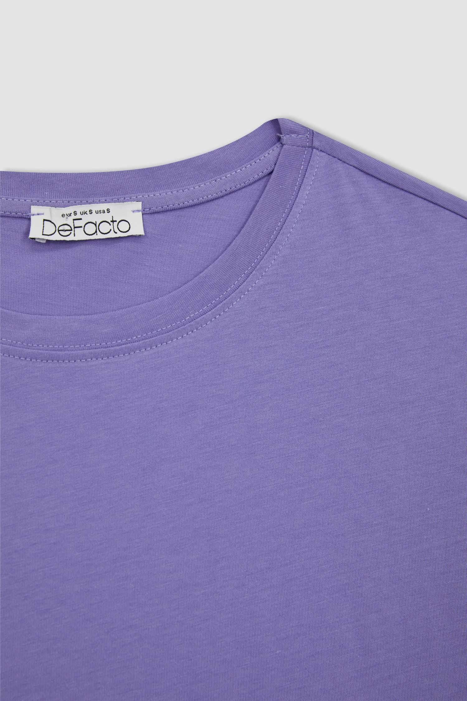 Purple Woman Regular Fit Short Sleeve Top 2935022 | DeFacto