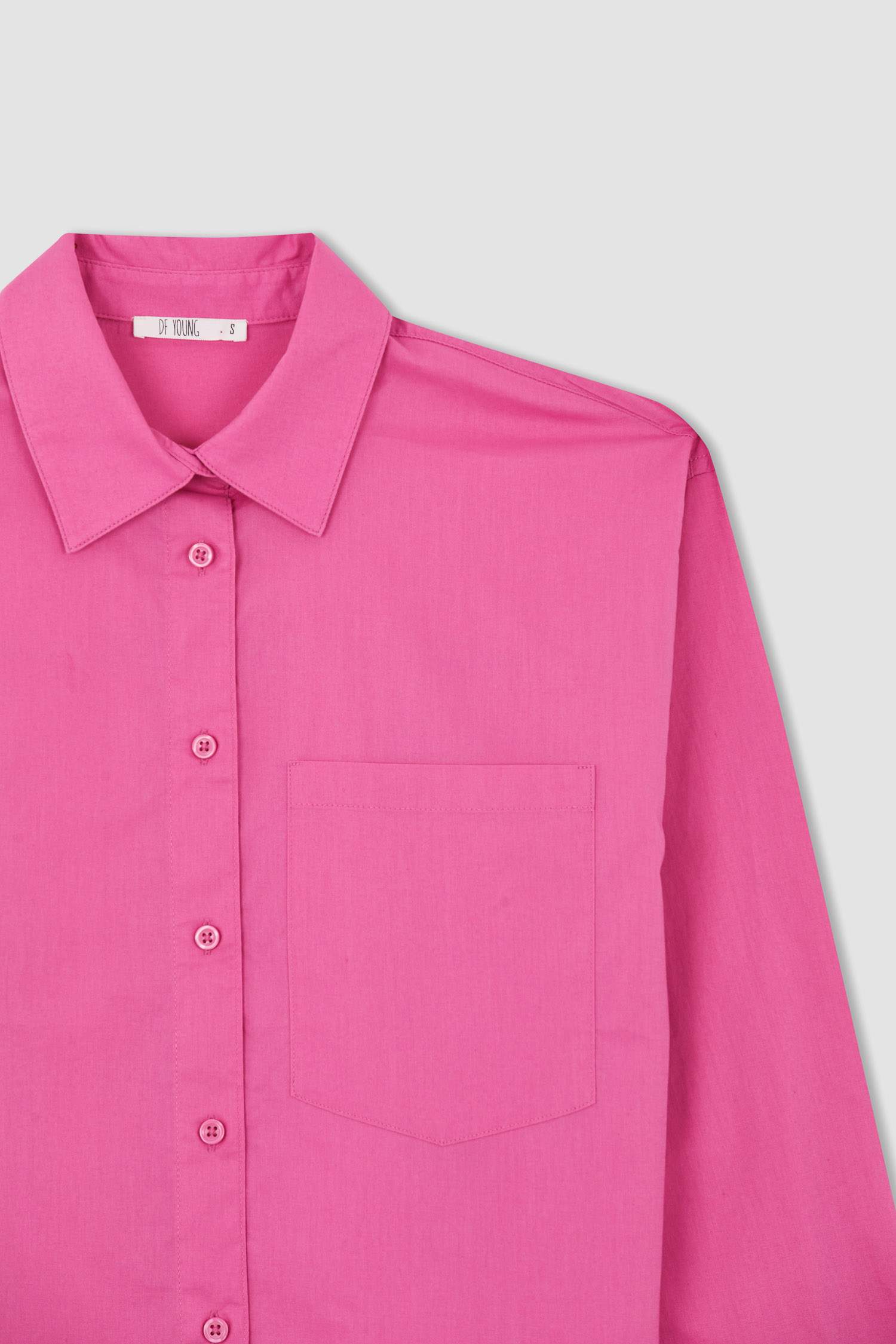 Рубашка с длинным рукавом оверсайз из поплина для женщин