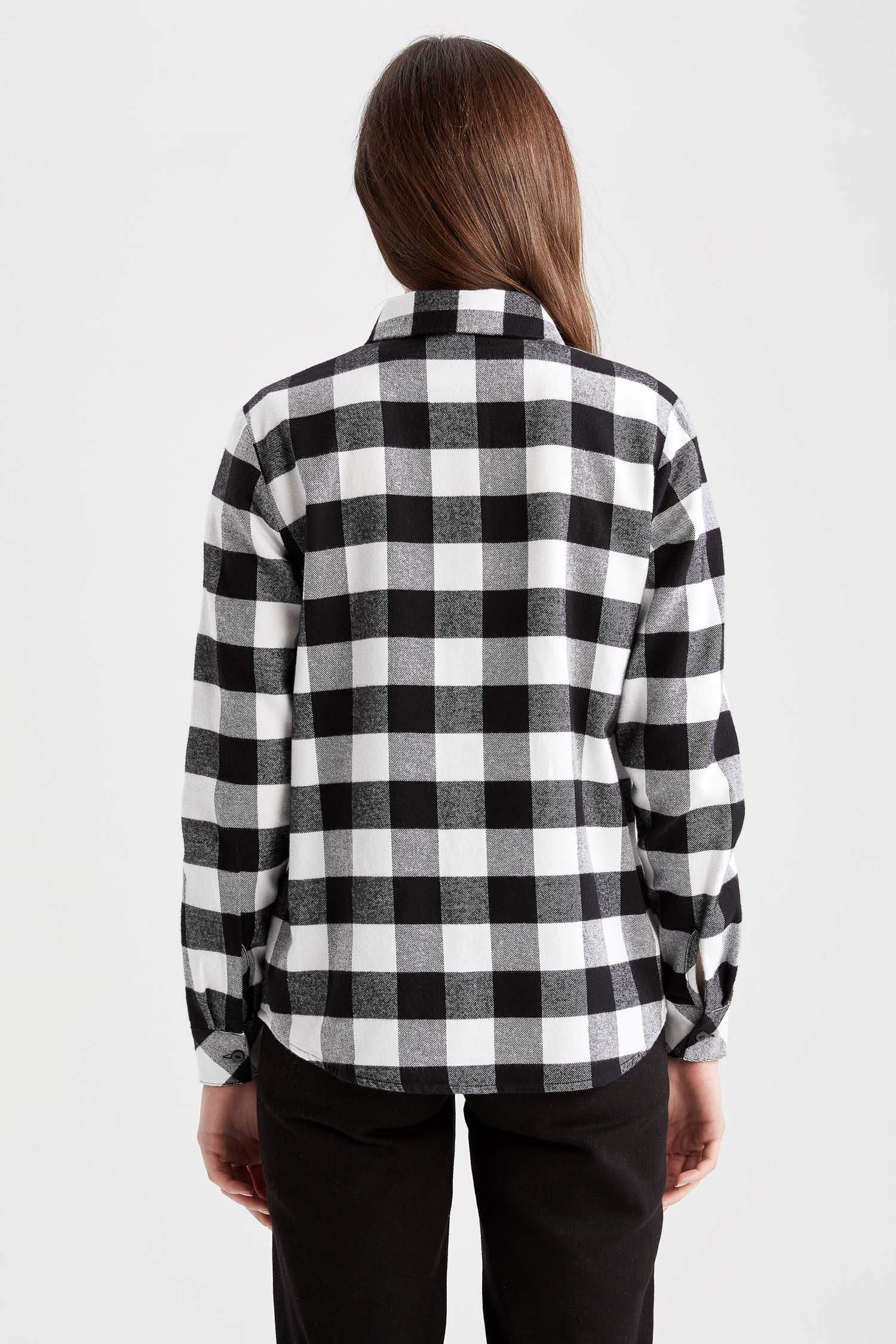 Рубашка стандартного кроя в клетку из 100% хлопка