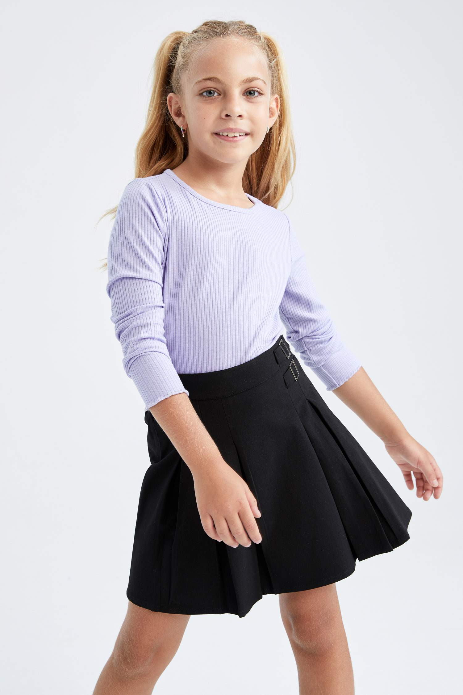 Kids Short Skirt Mini Skirt Black Skirt Pleated Skirt With Safety