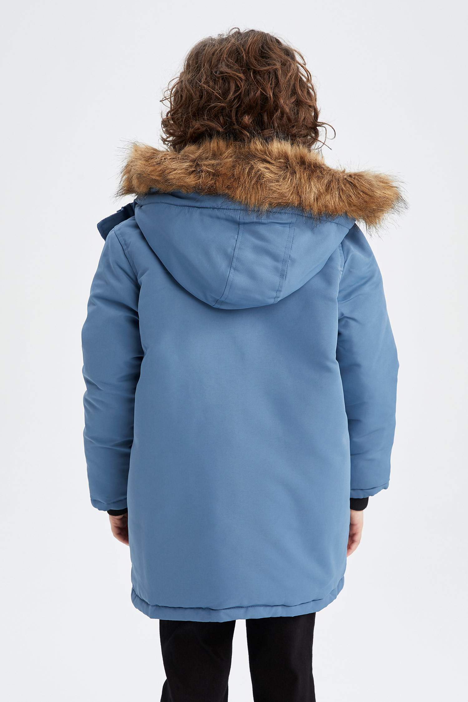 Boy Water Repellent Fleece Lined Long Puffer Jacket