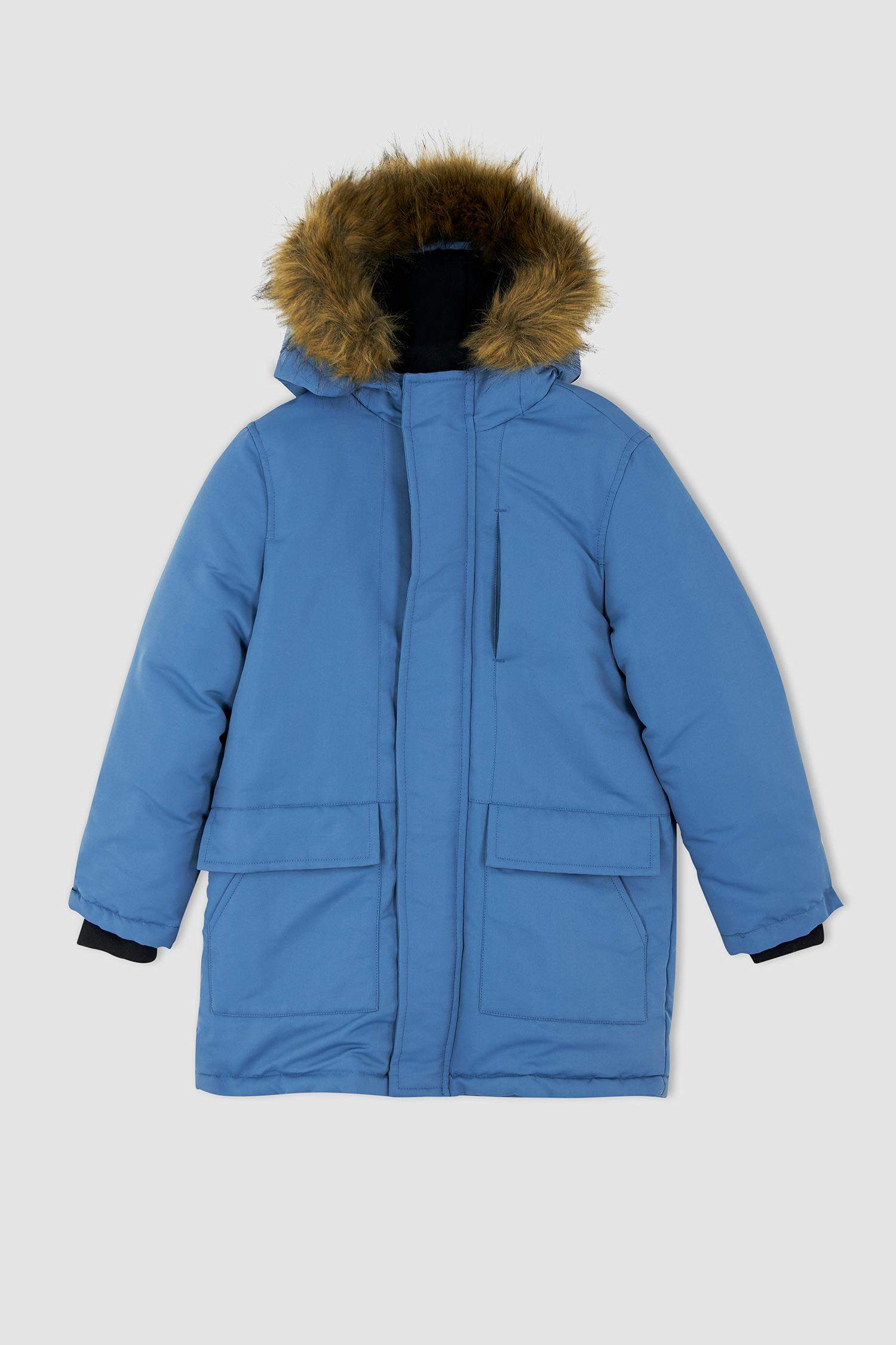 Boy Water Repellent Fleece Lined Long Puffer Jacket