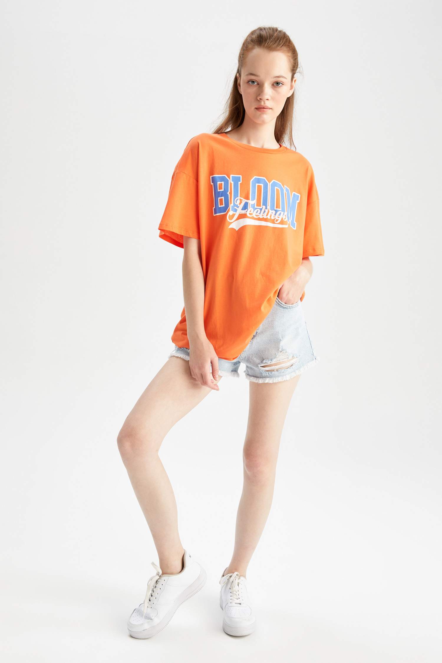 Футболка оверсайз с принтом из 100% хлопка