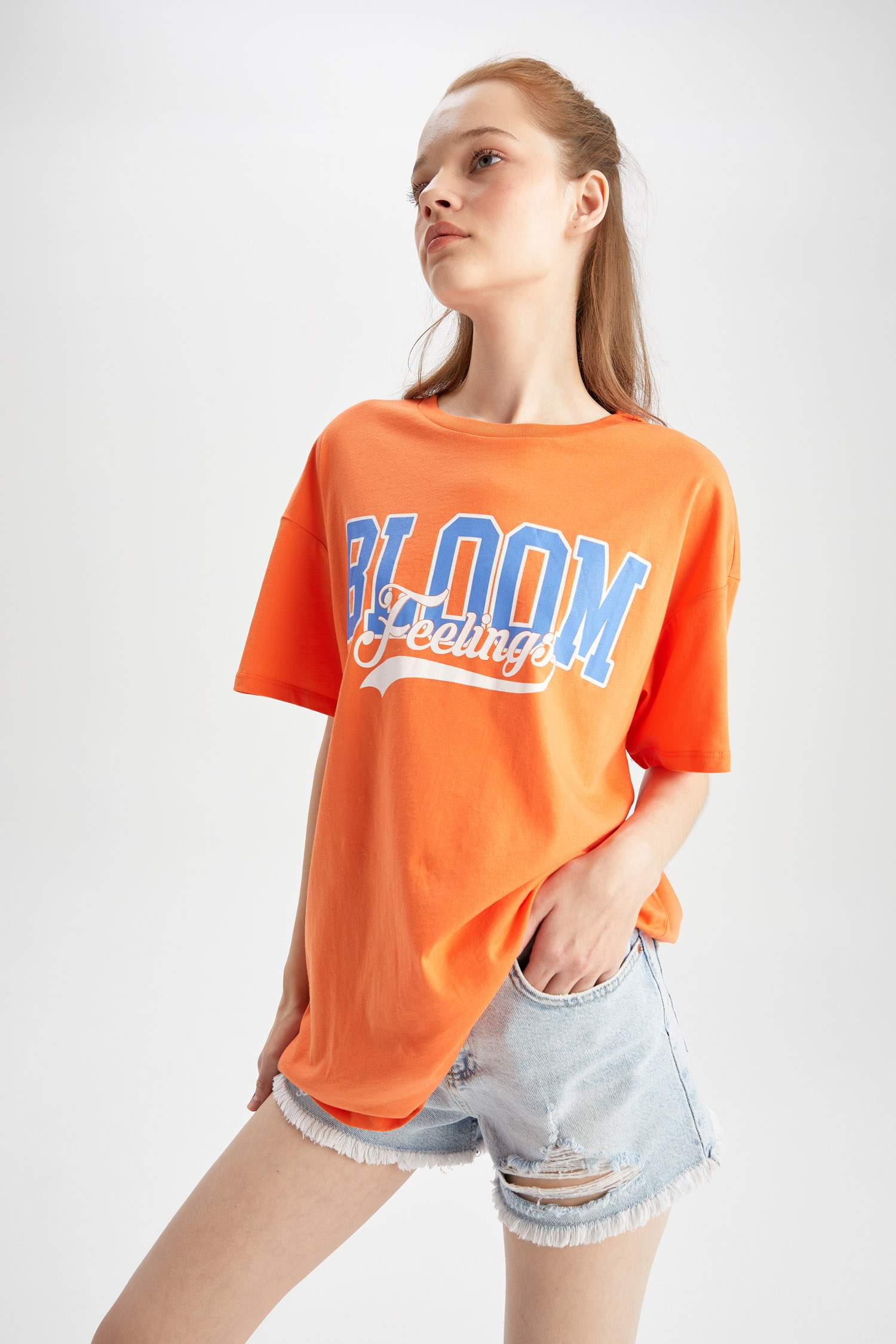 Футболка оверсайз с принтом из 100% хлопка