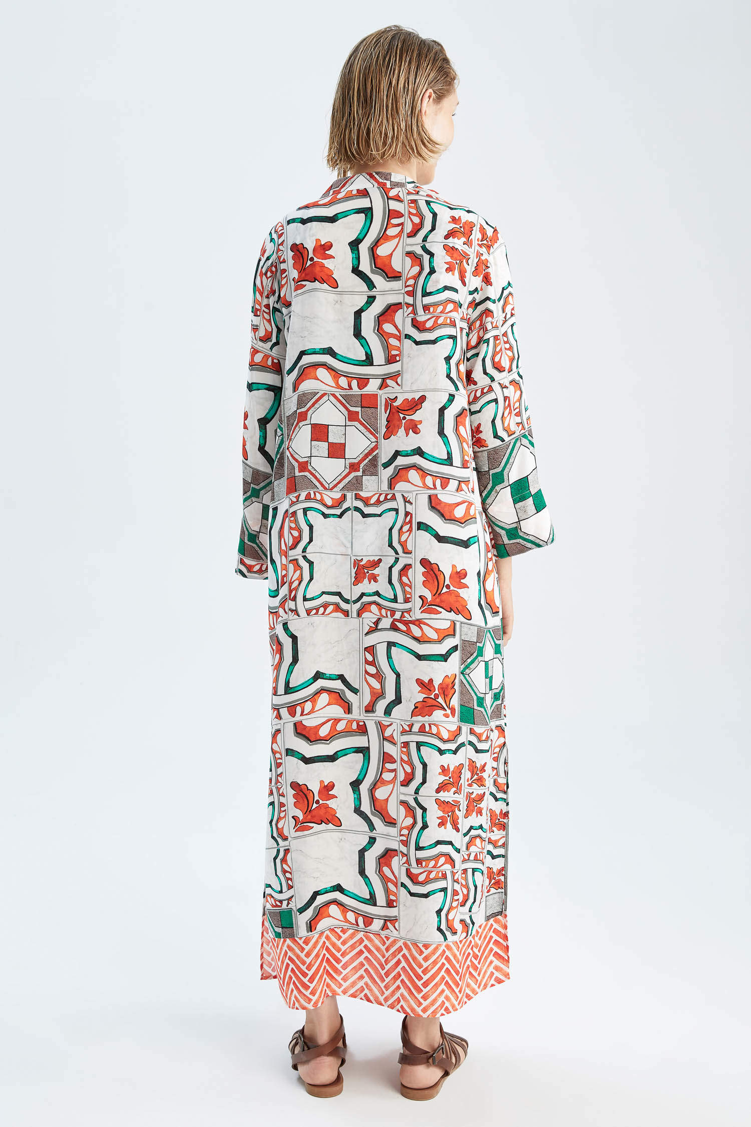 Defacto Nefes X İstanbul Defacto Desenli Regular Fit Kimono. 6