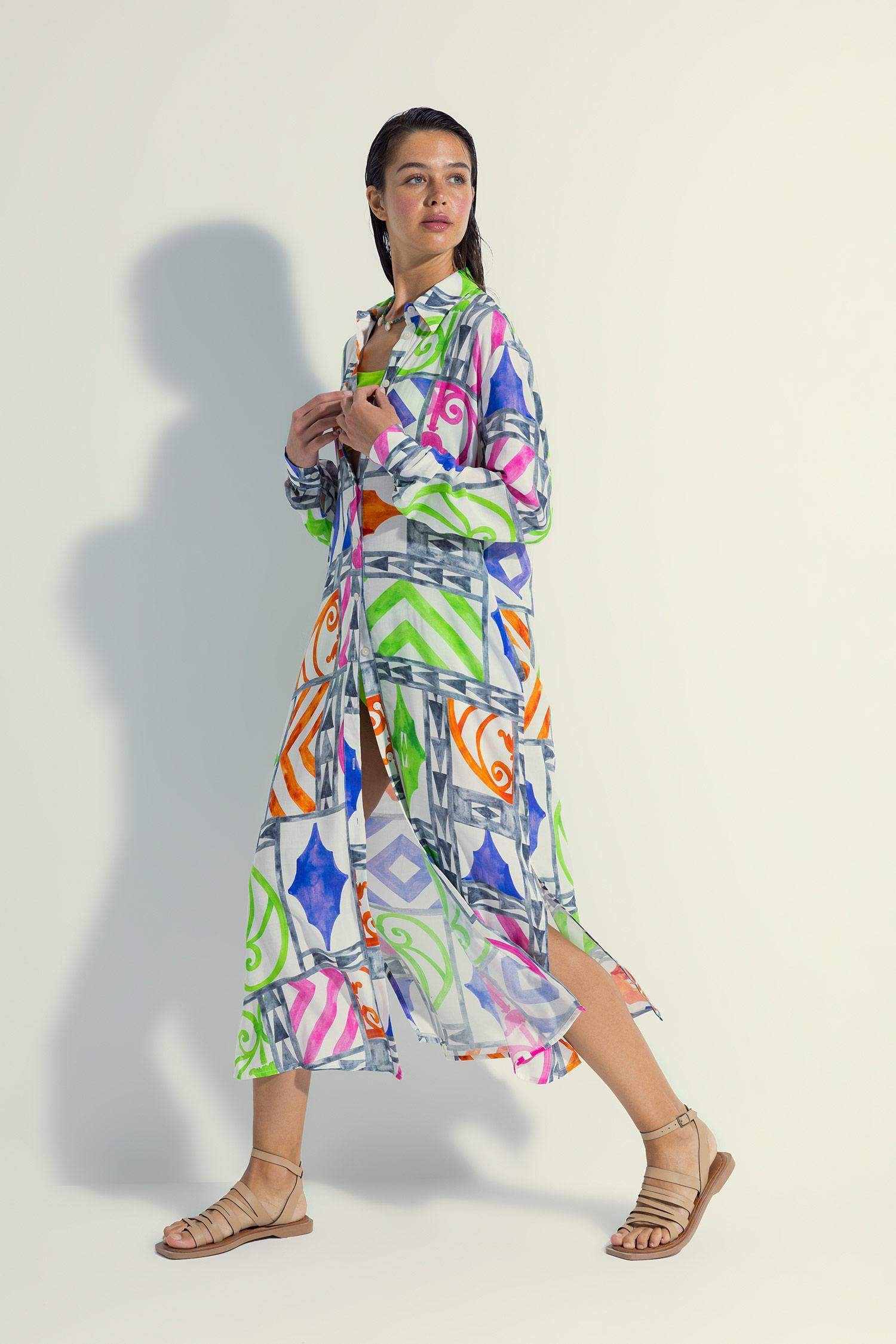 قميص بحر مطبوع قطن عضوي بقصة عادية من Fall In Love