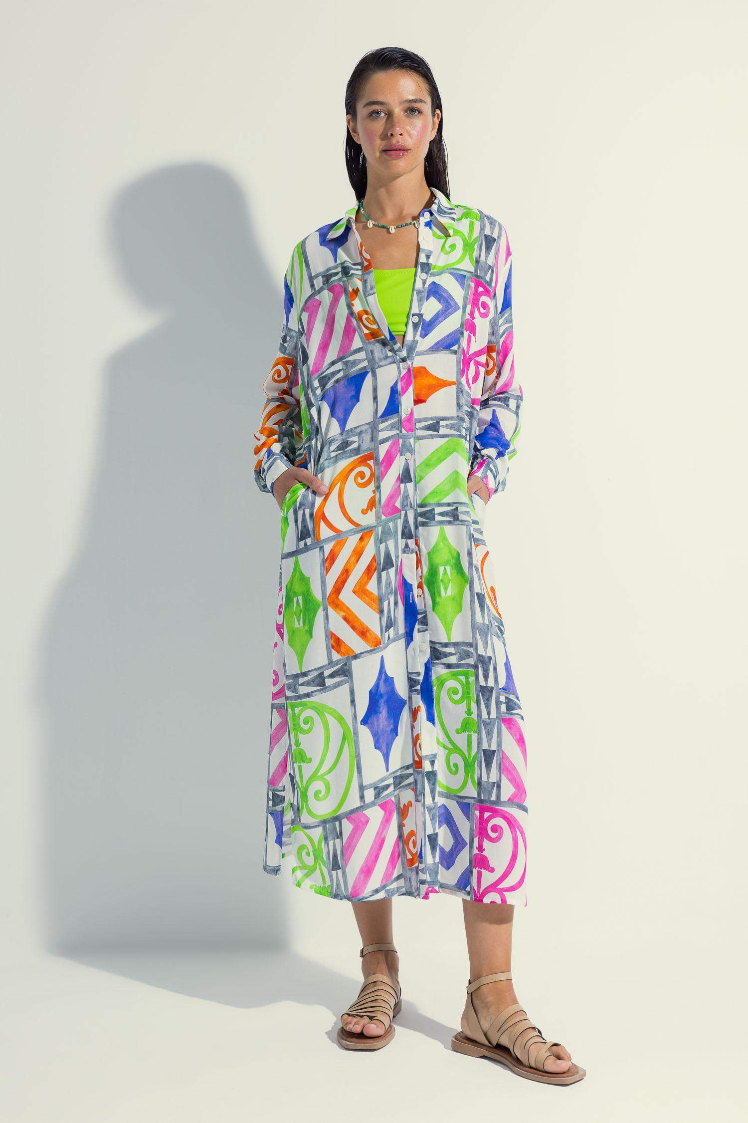 قميص بحر مطبوع قطن عضوي بقصة عادية من Fall In Love