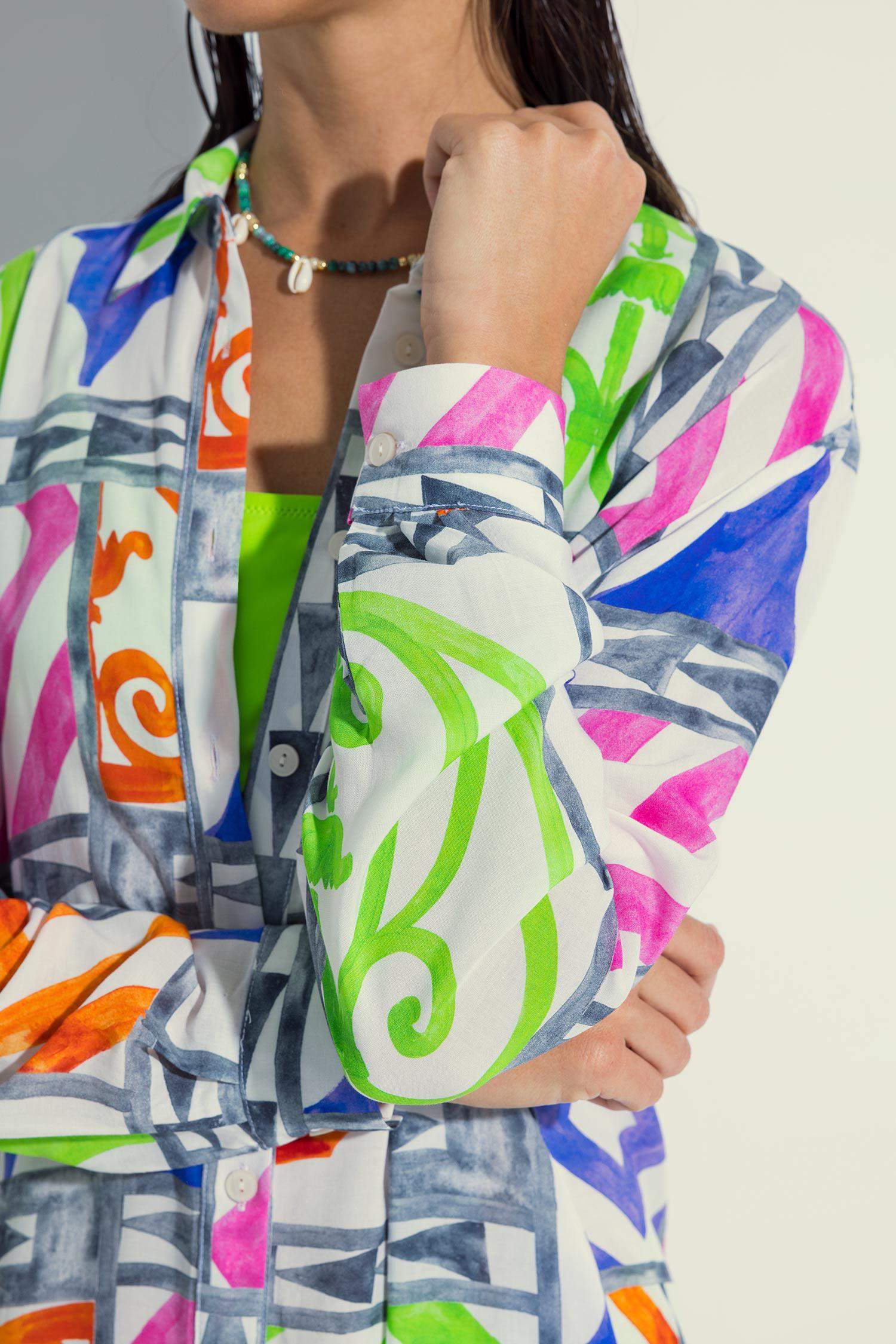 قميص بحر مطبوع قطن عضوي بقصة عادية من Fall In Love