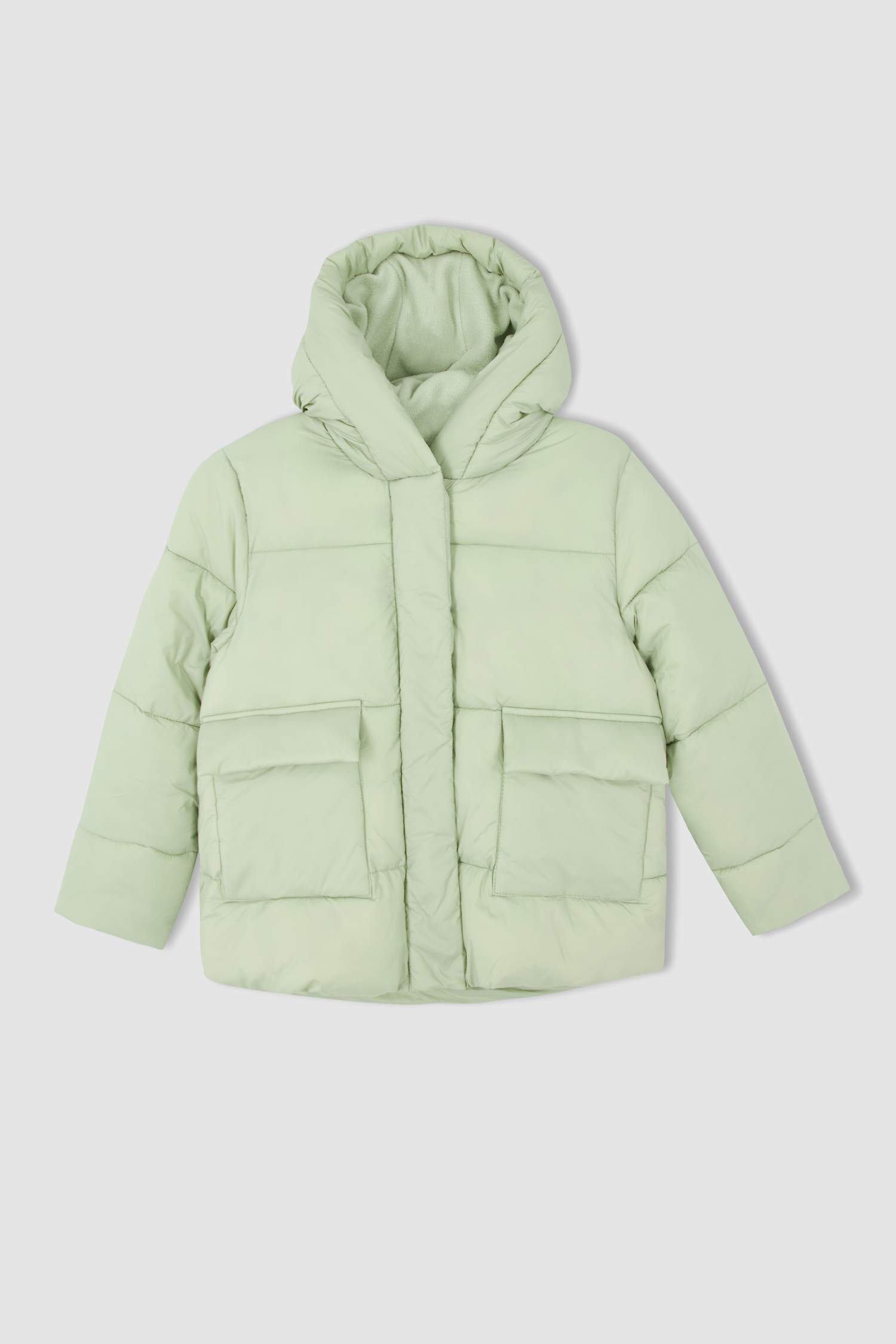 Дутая куртка с капюшоном для девочек