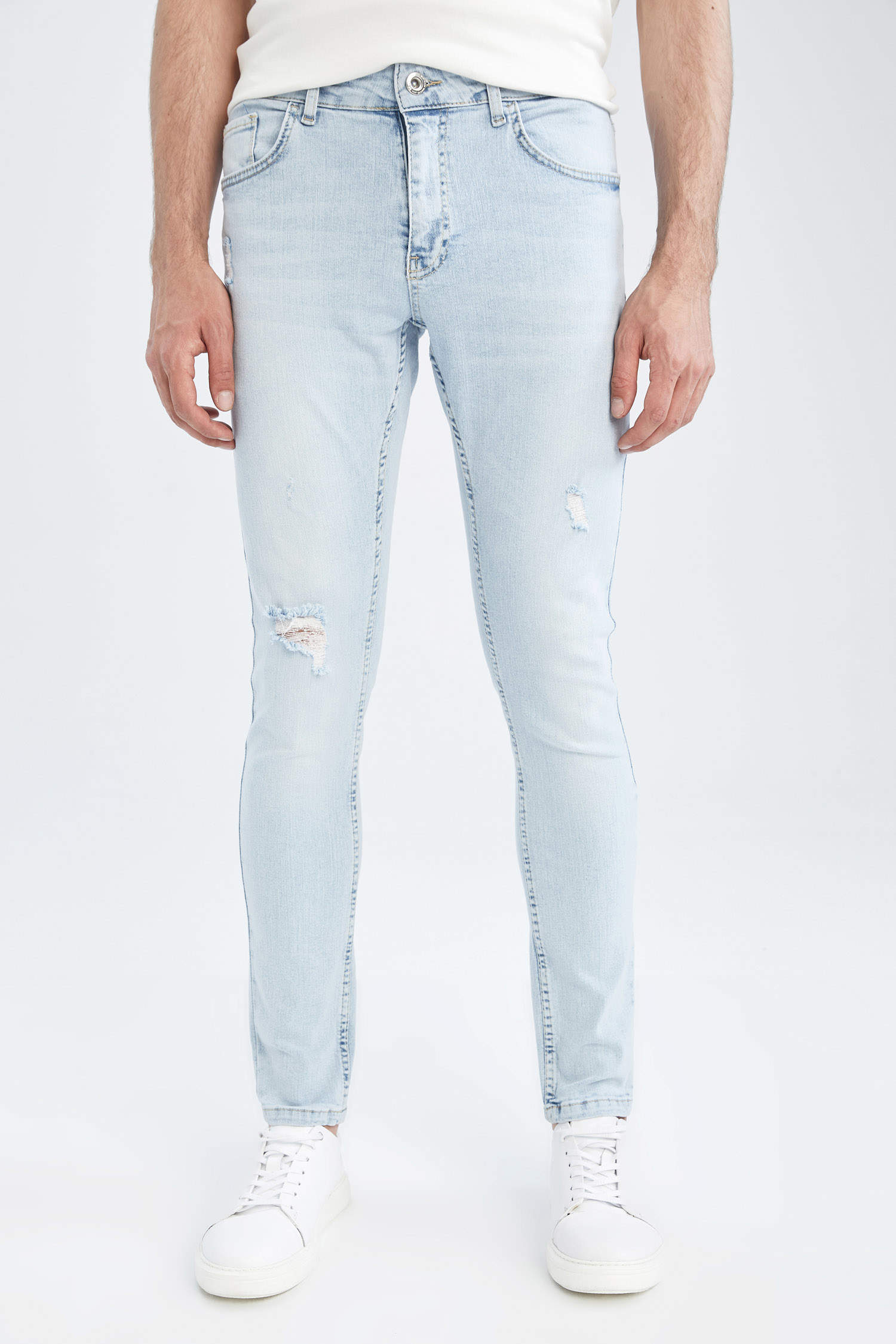 Defacto Skinny Comfort Fit Normal Bel Dar Paça Jean Pantolon. 1