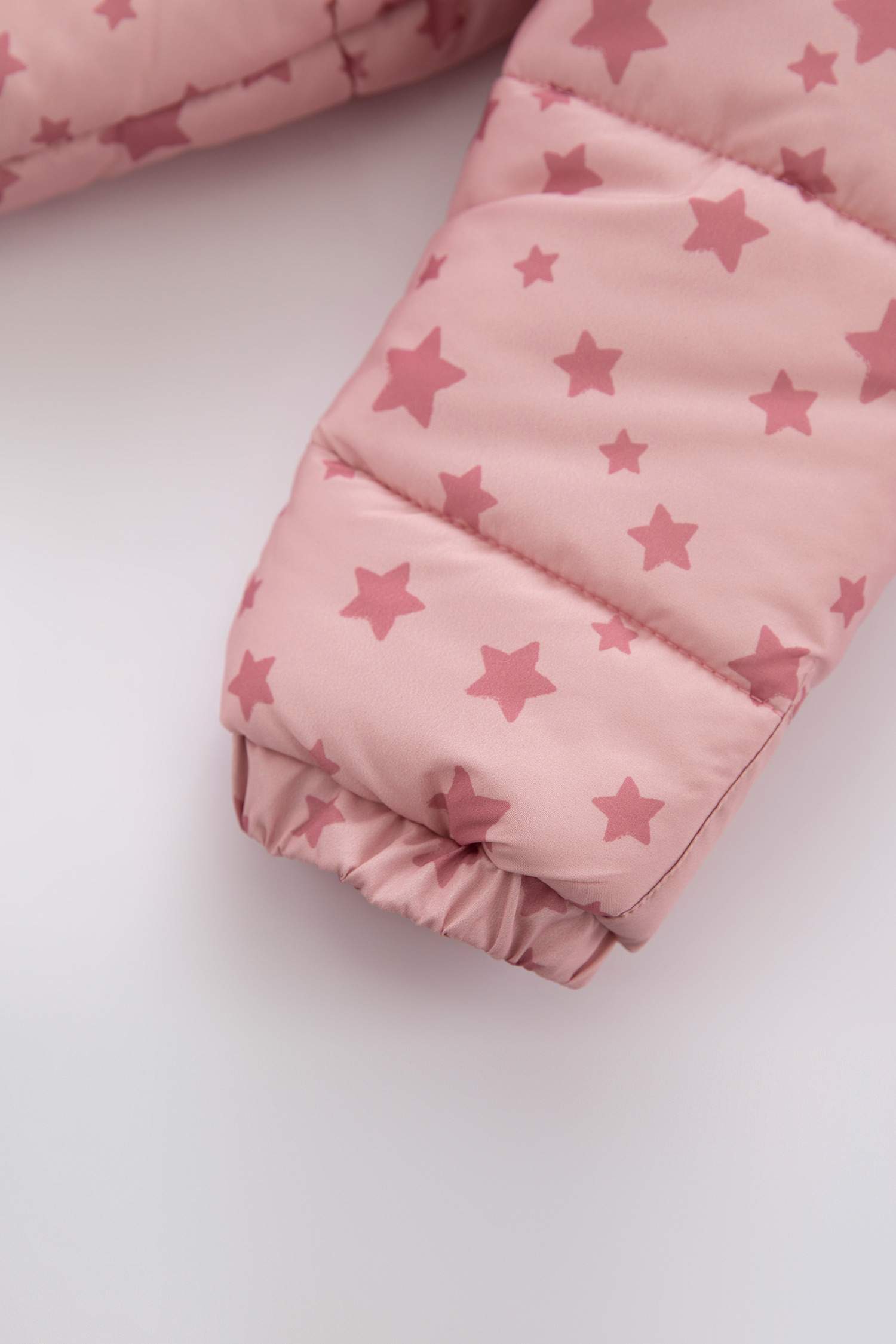 Girl Waterproof Patterned Hooded Puffer Jumpsuit Jacket