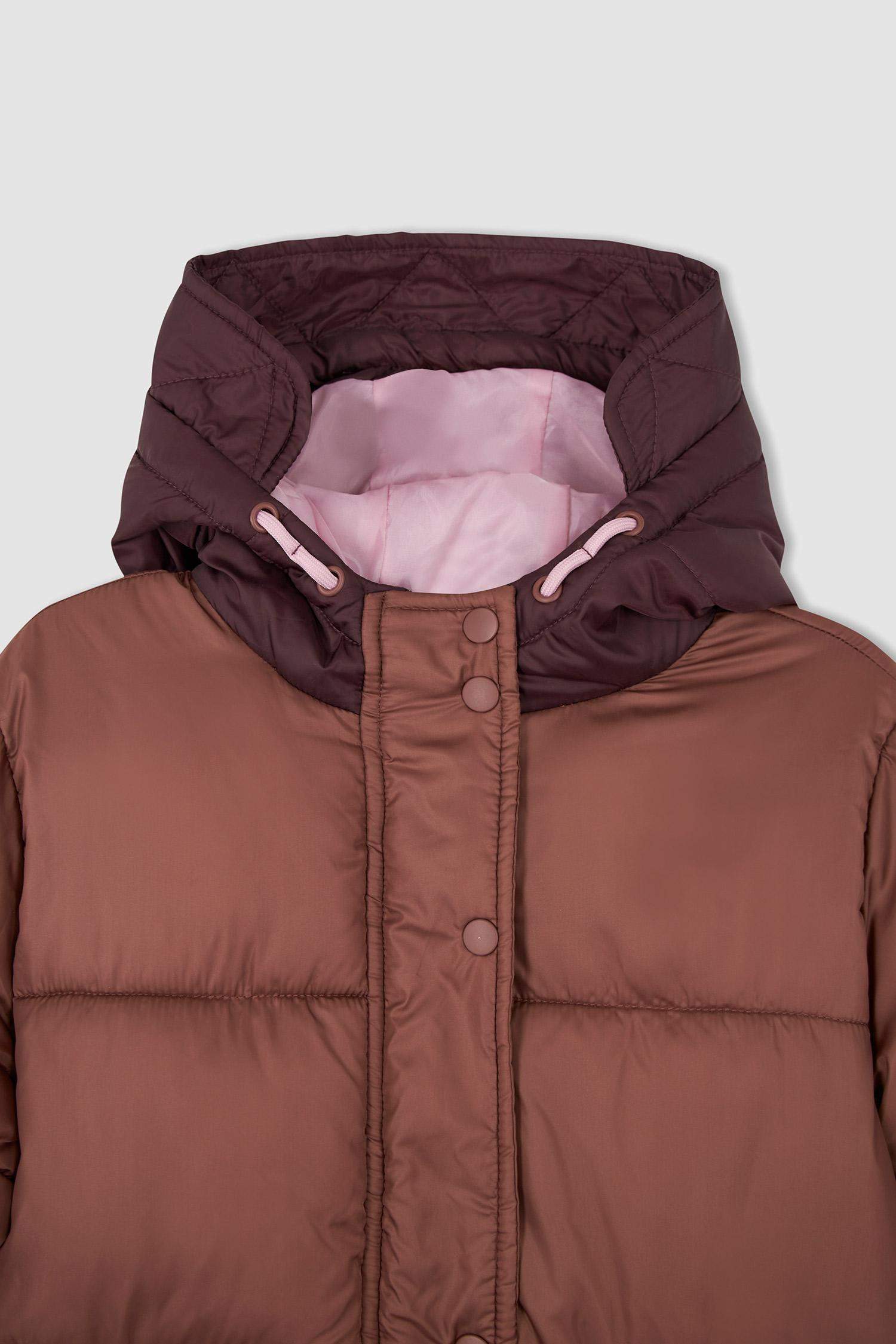 Длинная куртка с капюшоном для девочек