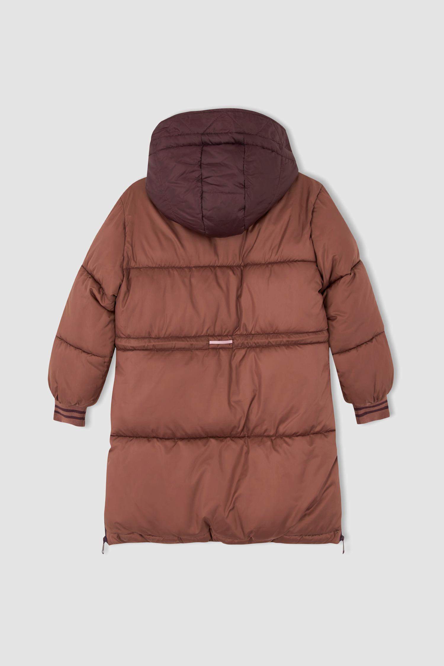 Длинная куртка с капюшоном для девочек
