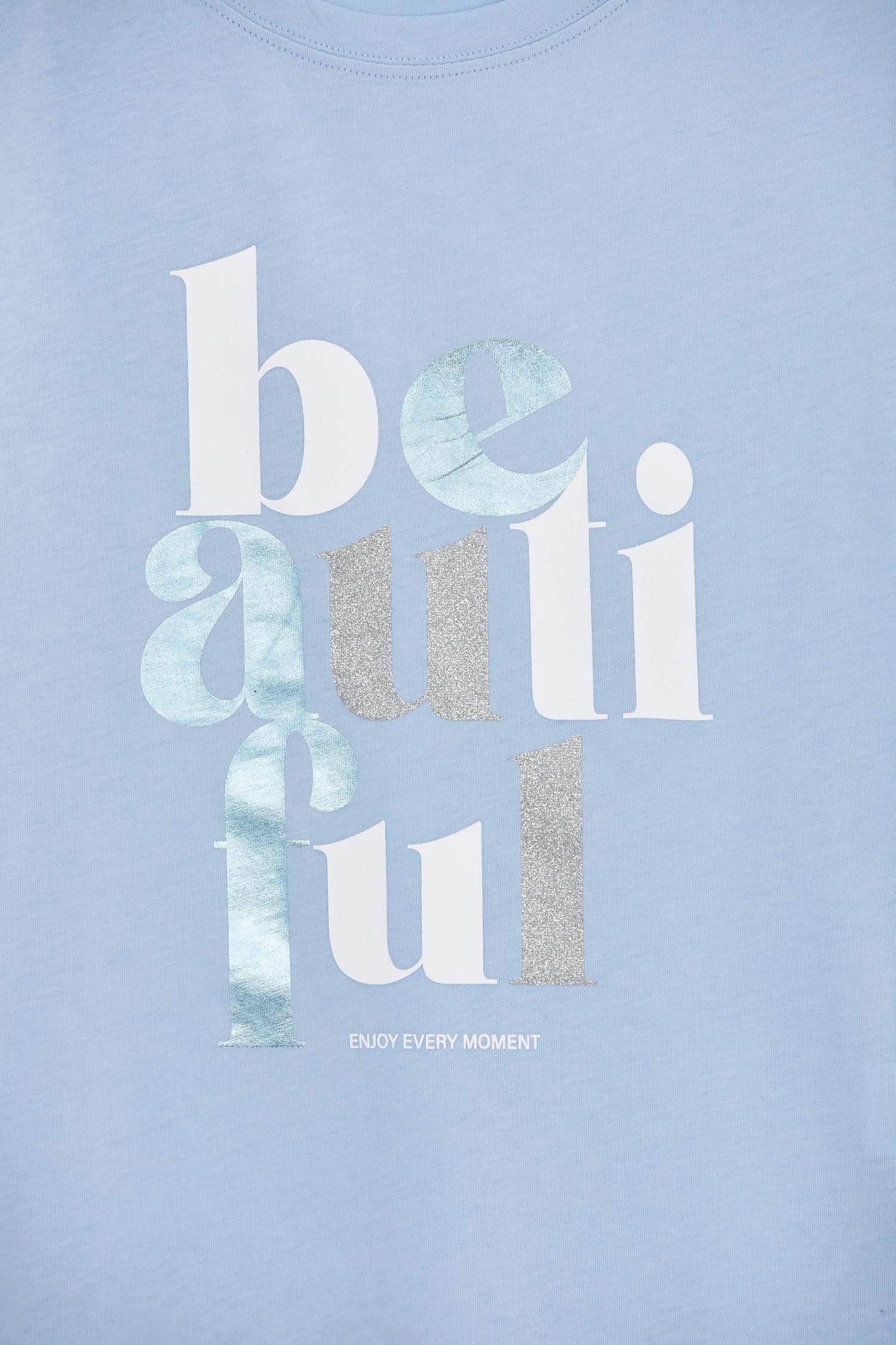 Футболка стандартного кроя с принтом из 100% хлопка